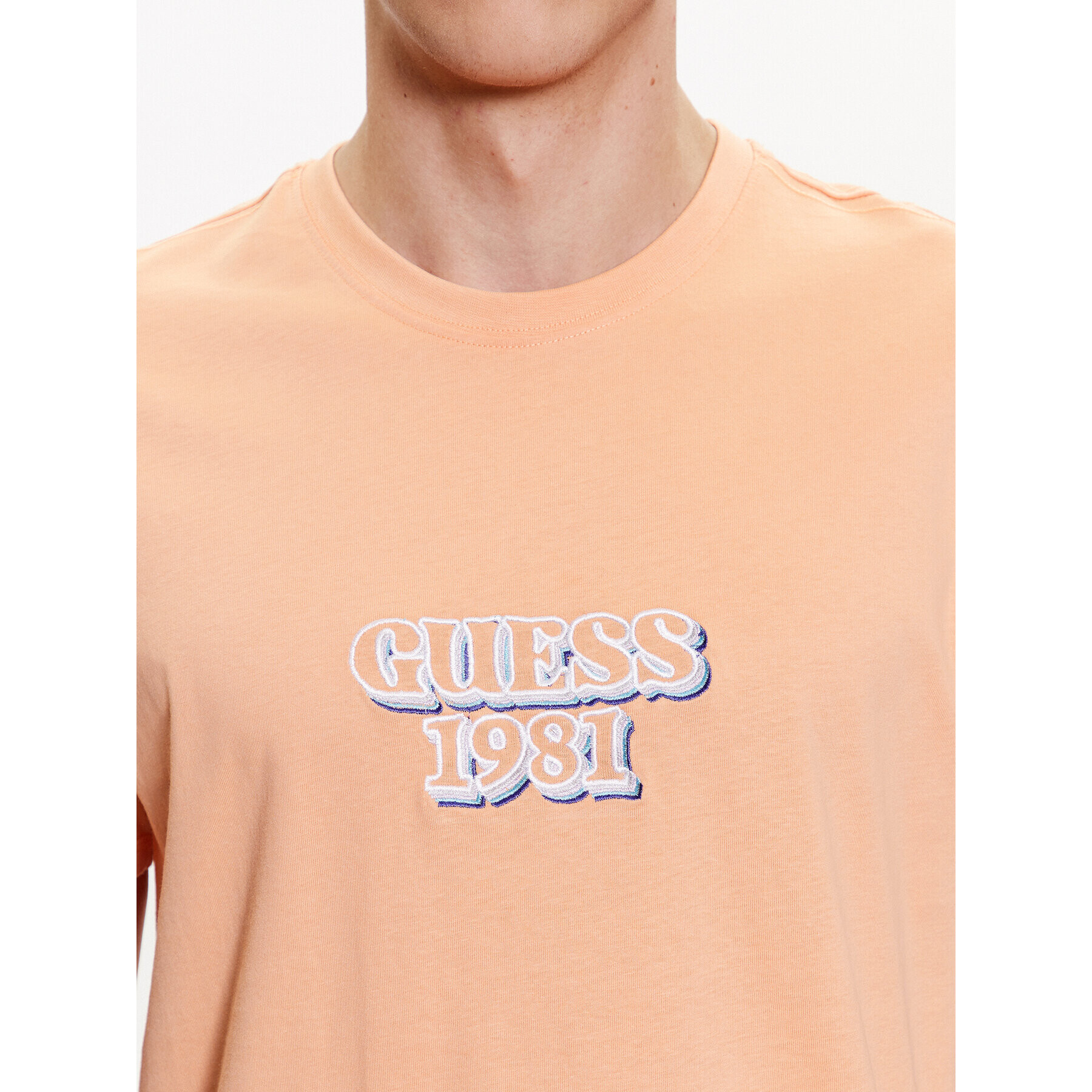 Guess Tricou Logo M3GI30 K8FQ4 Portocaliu Slim Fit - Pled.ro