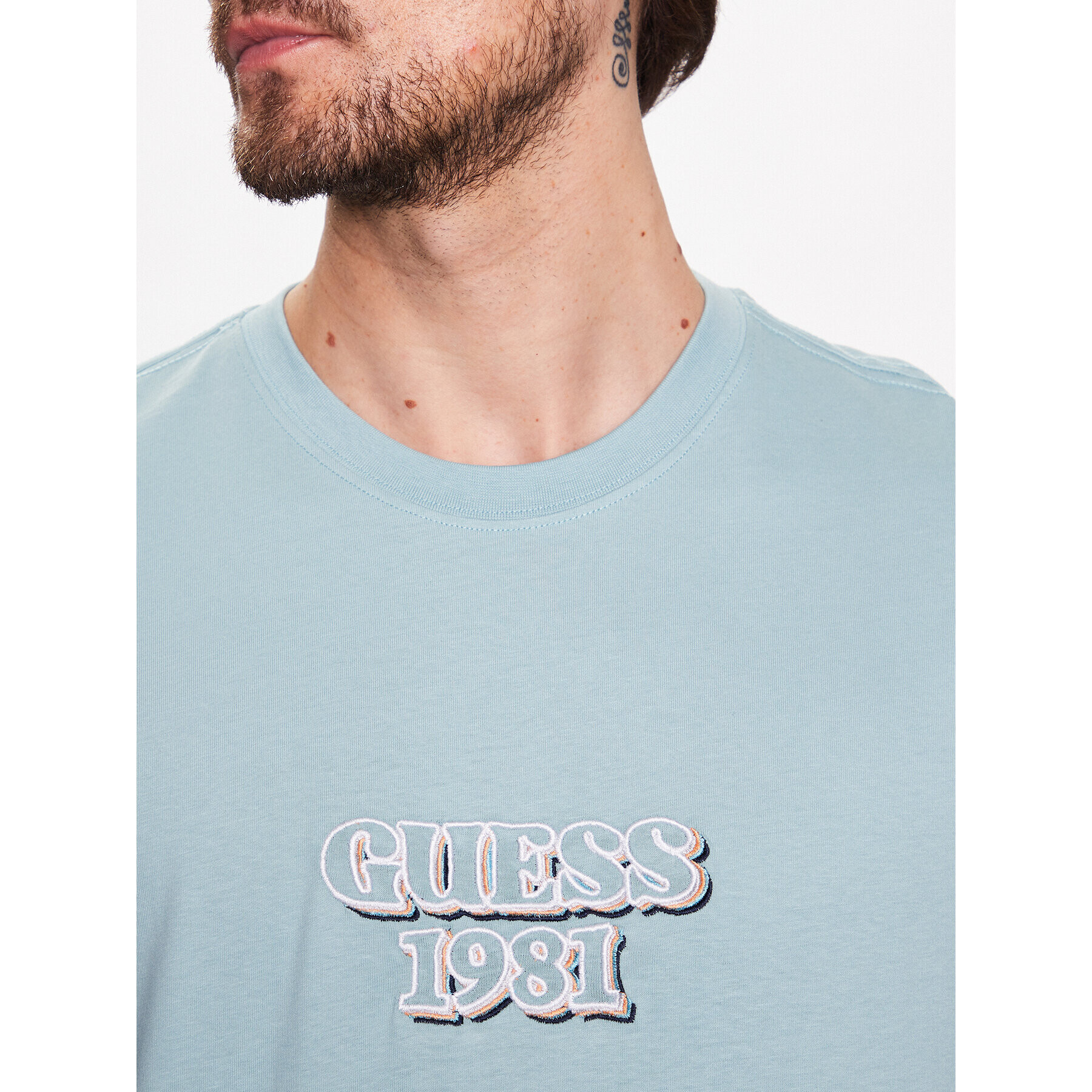 Guess Tricou Logo M3GI30 K8FQ4 Verde Slim Fit - Pled.ro