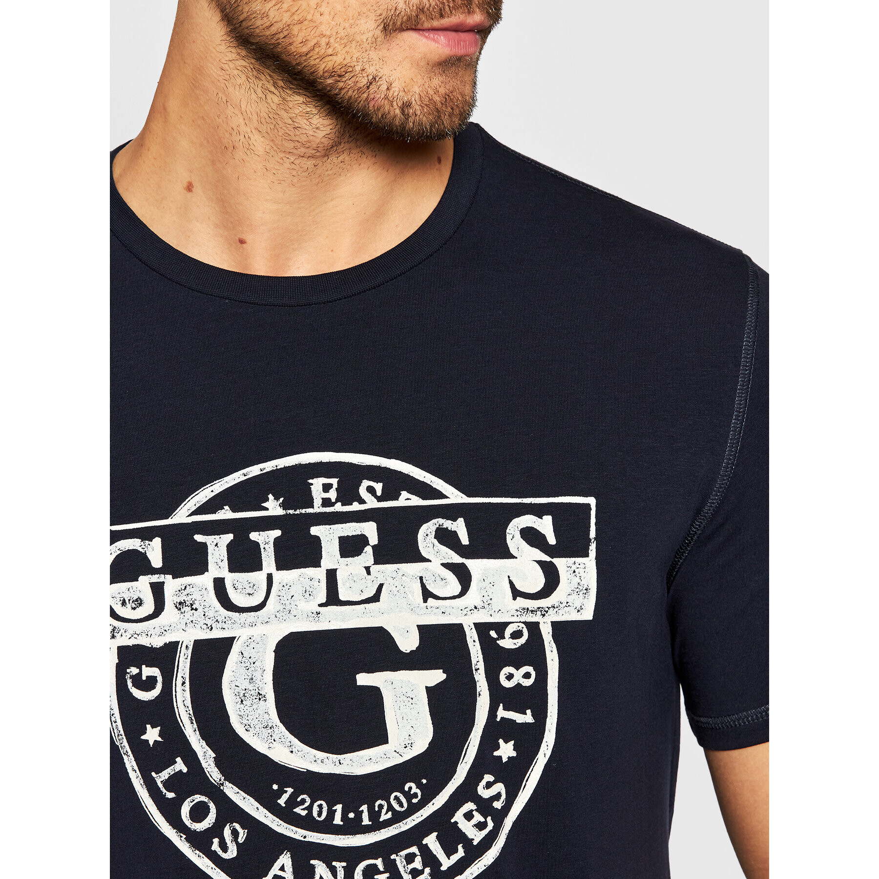 Guess Tricou M1BI35 J1311 Bleumarin Slim Fit - Pled.ro