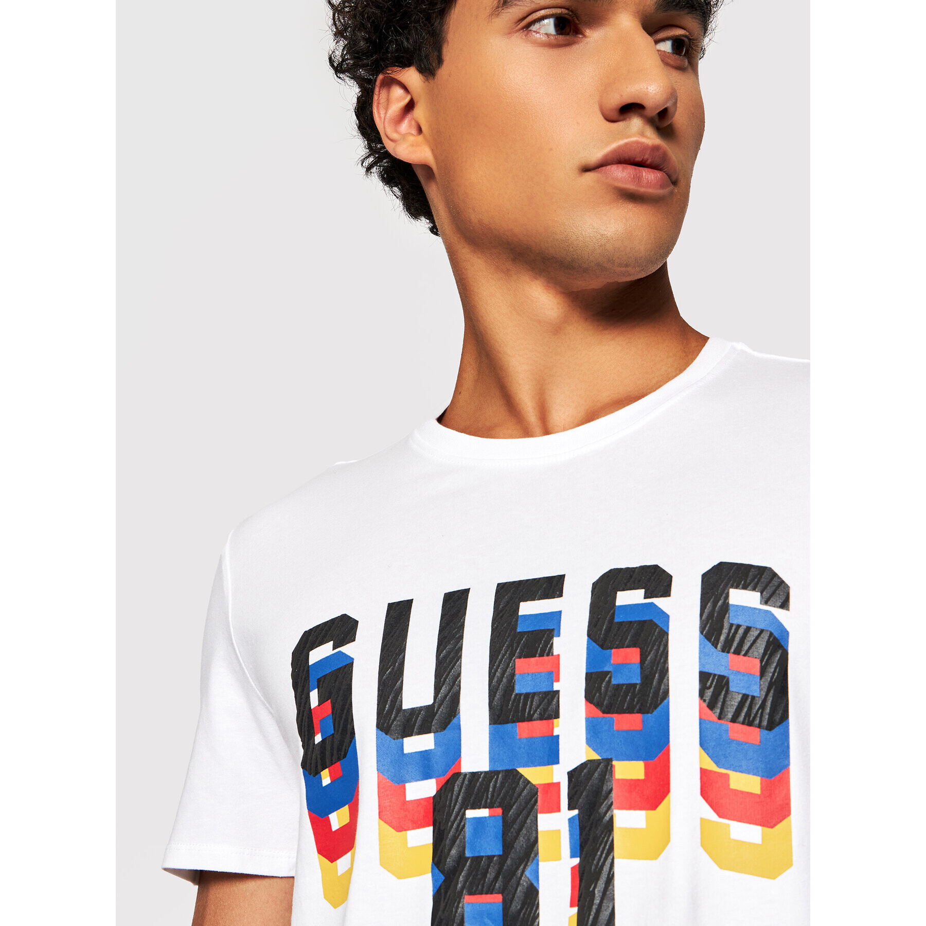 Guess Tricou M1BI37 J1311 Alb Regular Fit - Pled.ro