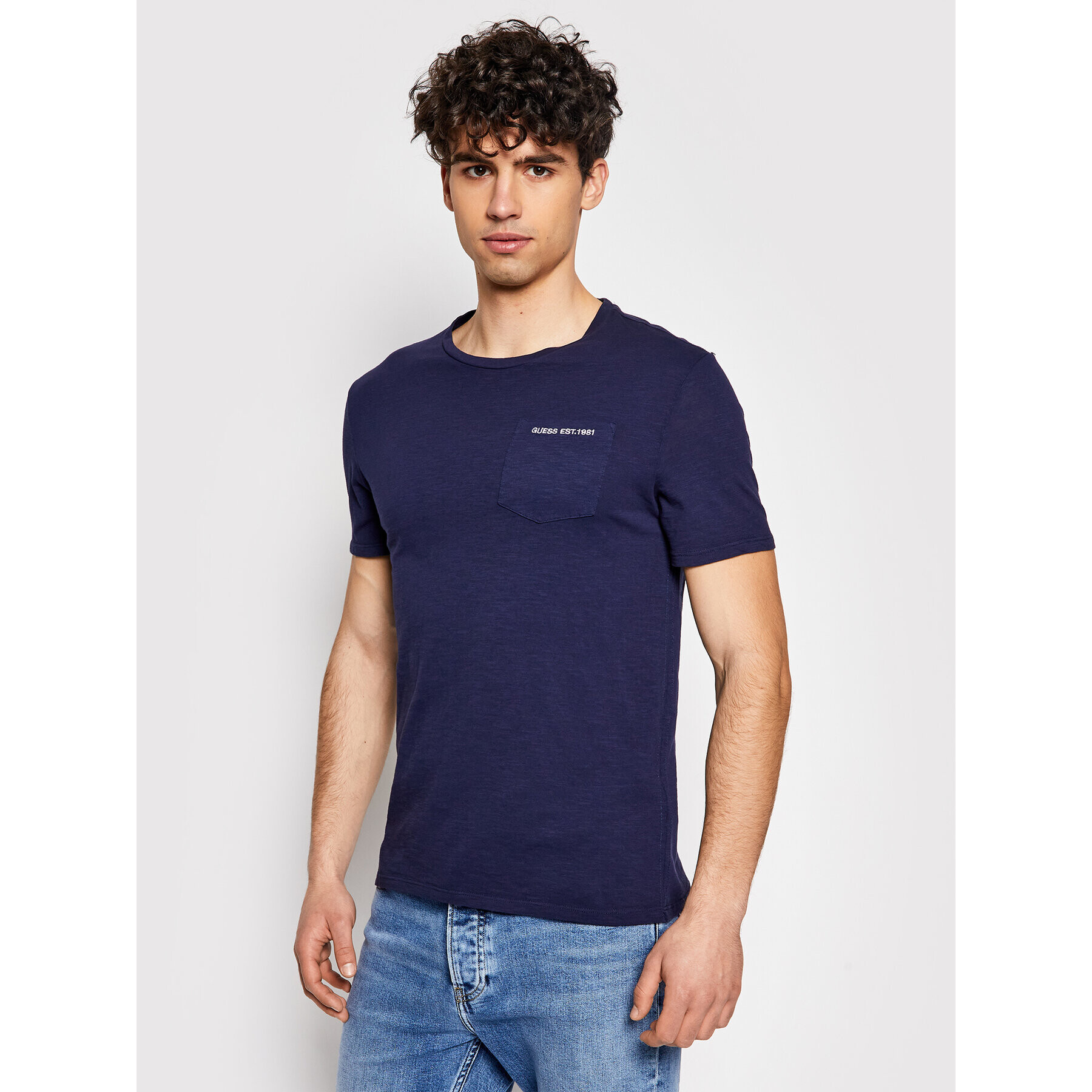 Guess Tricou M1GI97 K6XN1 Bleumarin Slim Fit - Pled.ro