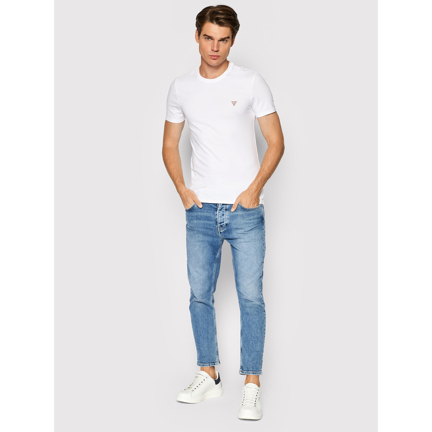 Guess Tricou M1RI24 J1311 Alb Super Slim Fit - Pled.ro