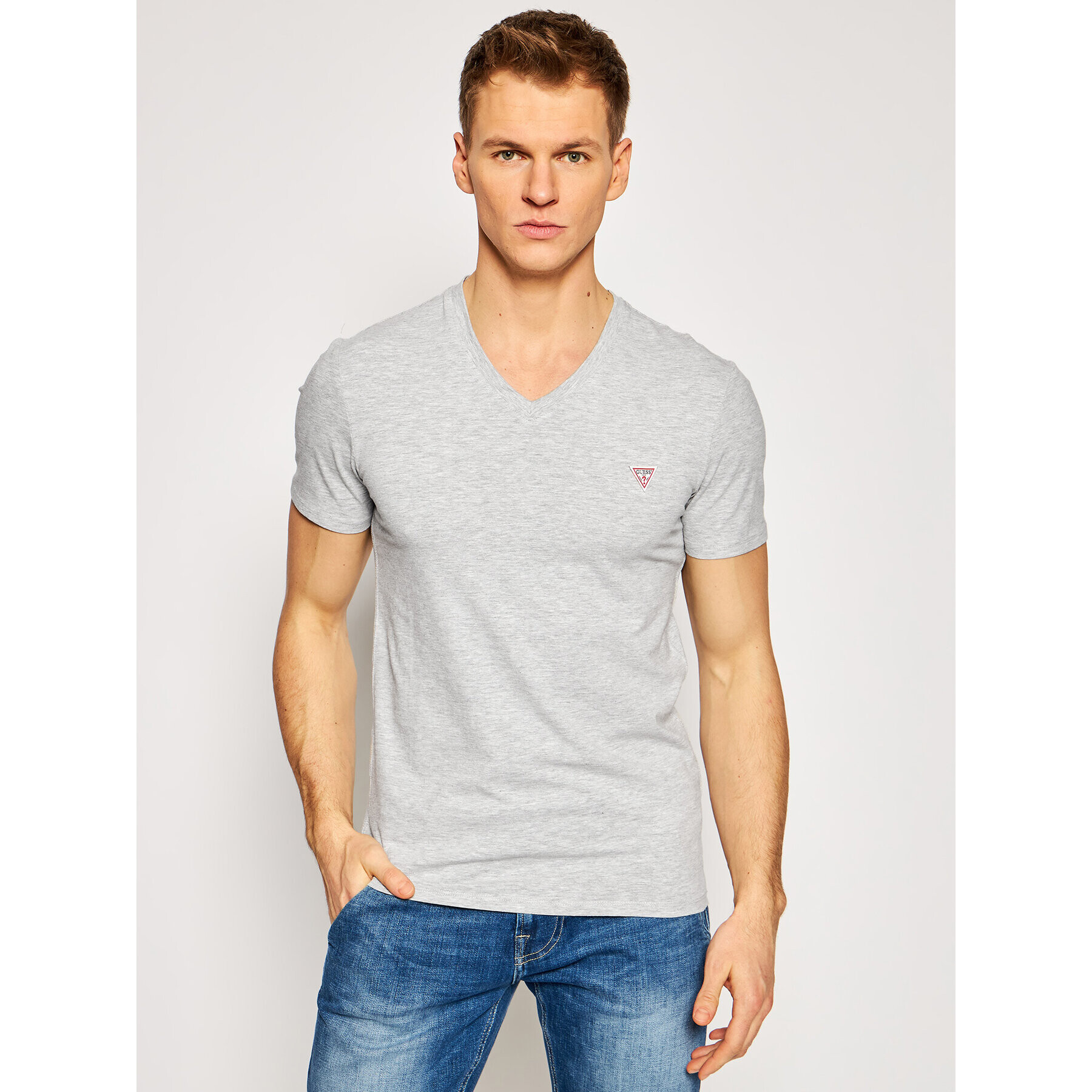 Guess Tricou M1RI32 J1311 Gri Super Slim Fit - Pled.ro