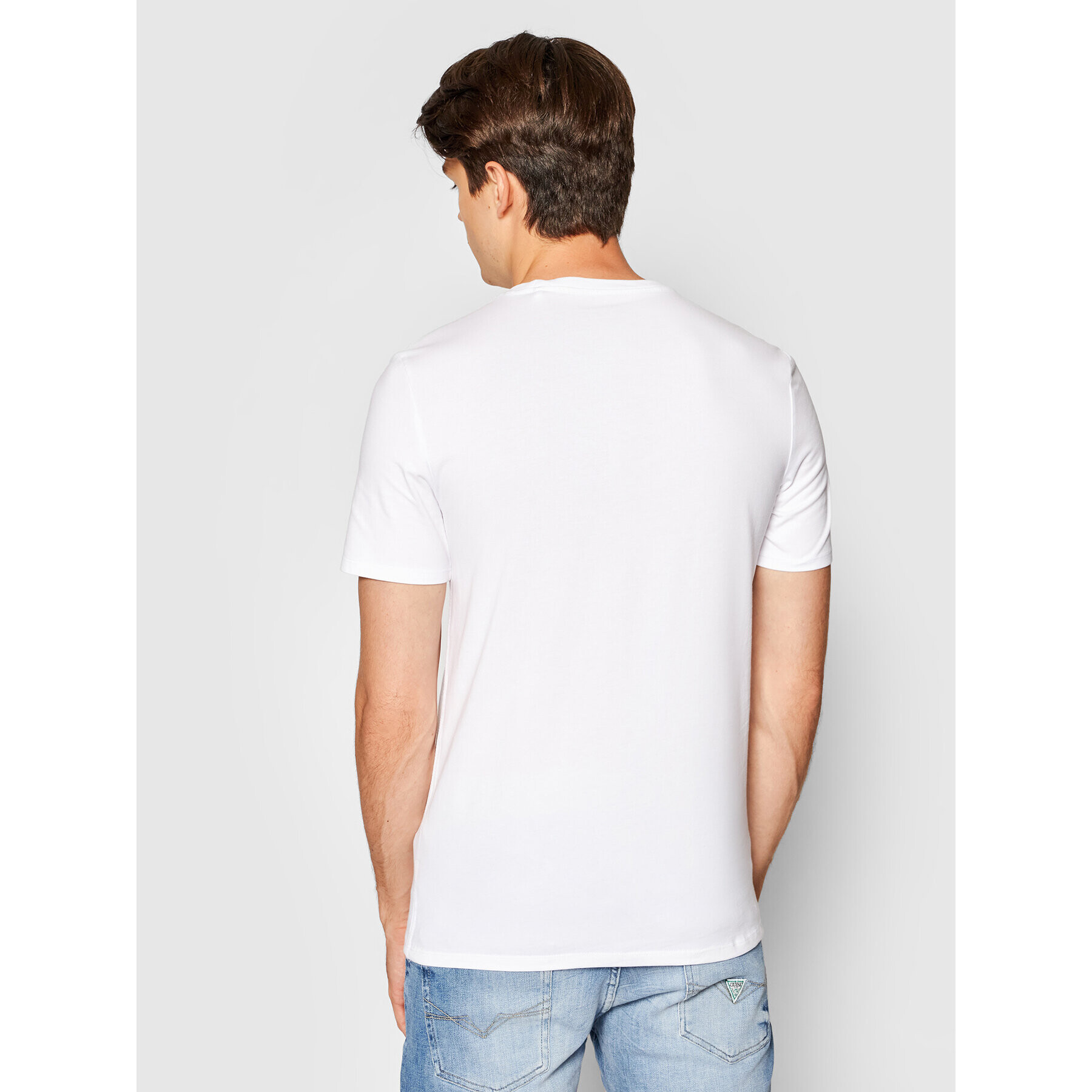 Guess Tricou M1RI36 I3Z11 Alb Slim Fit - Pled.ro