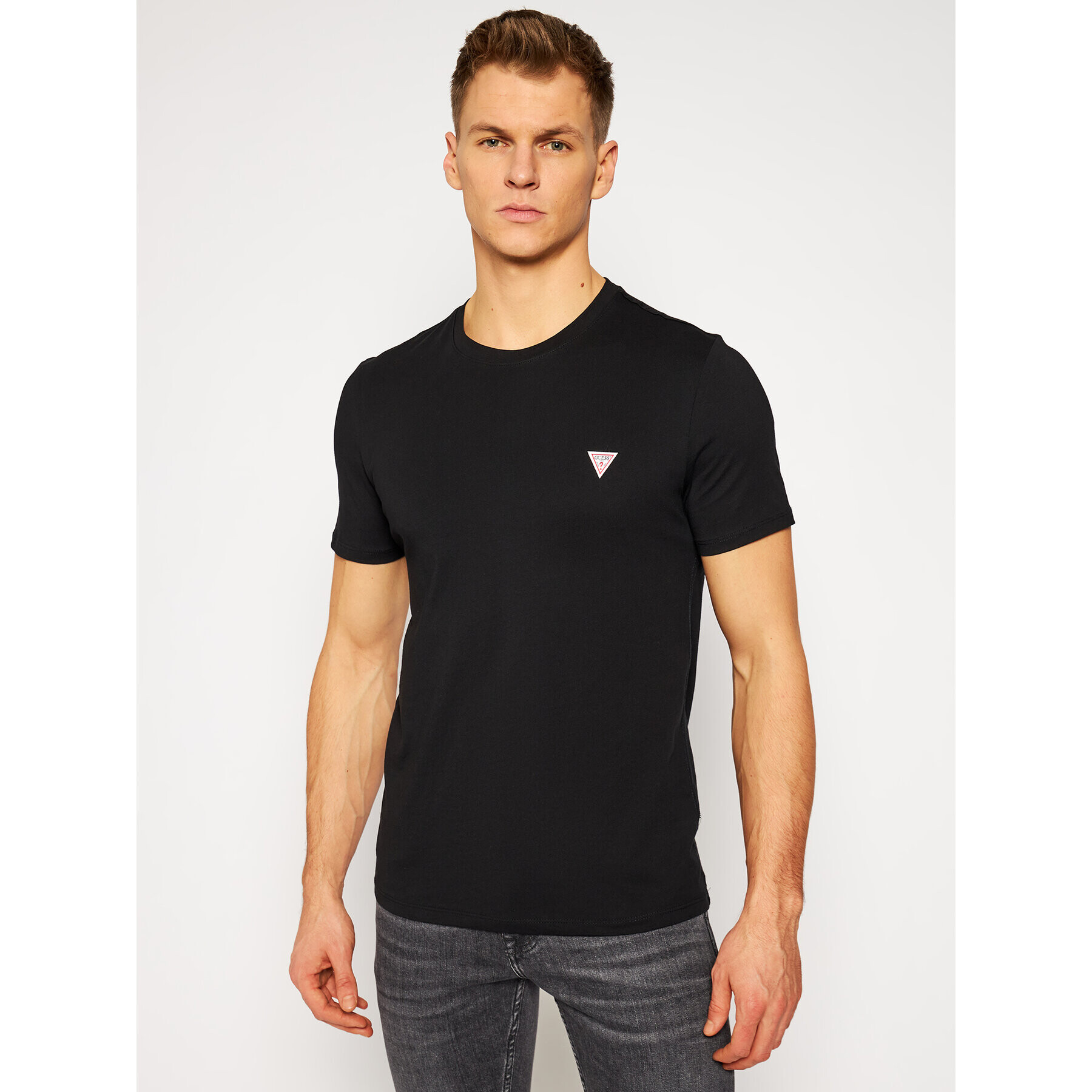 Guess Tricou M1RI36 I3Z11 Negru Slim Fit - Pled.ro