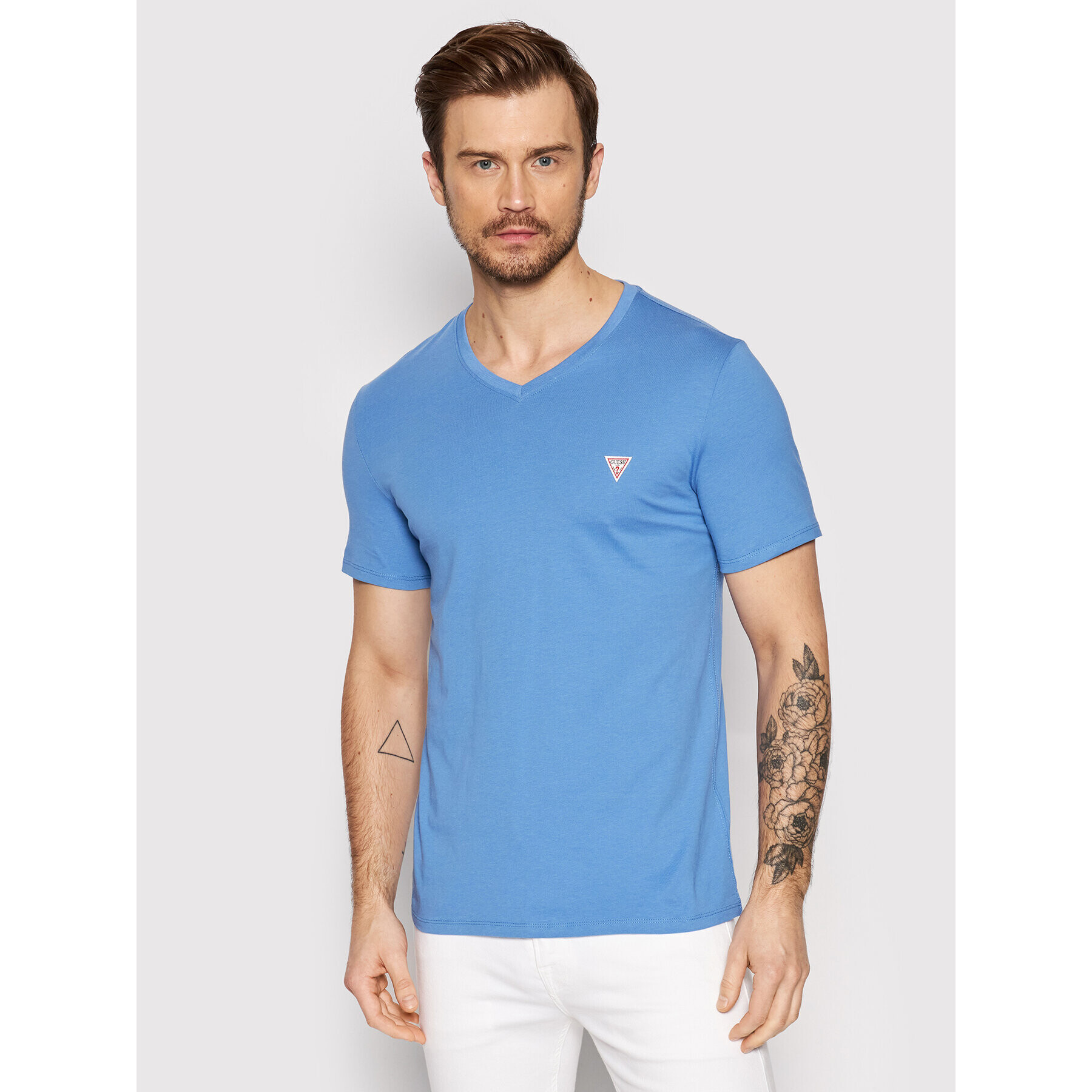 Guess Tricou M1RI37 I3Z11 Albastru Slim Fit - Pled.ro