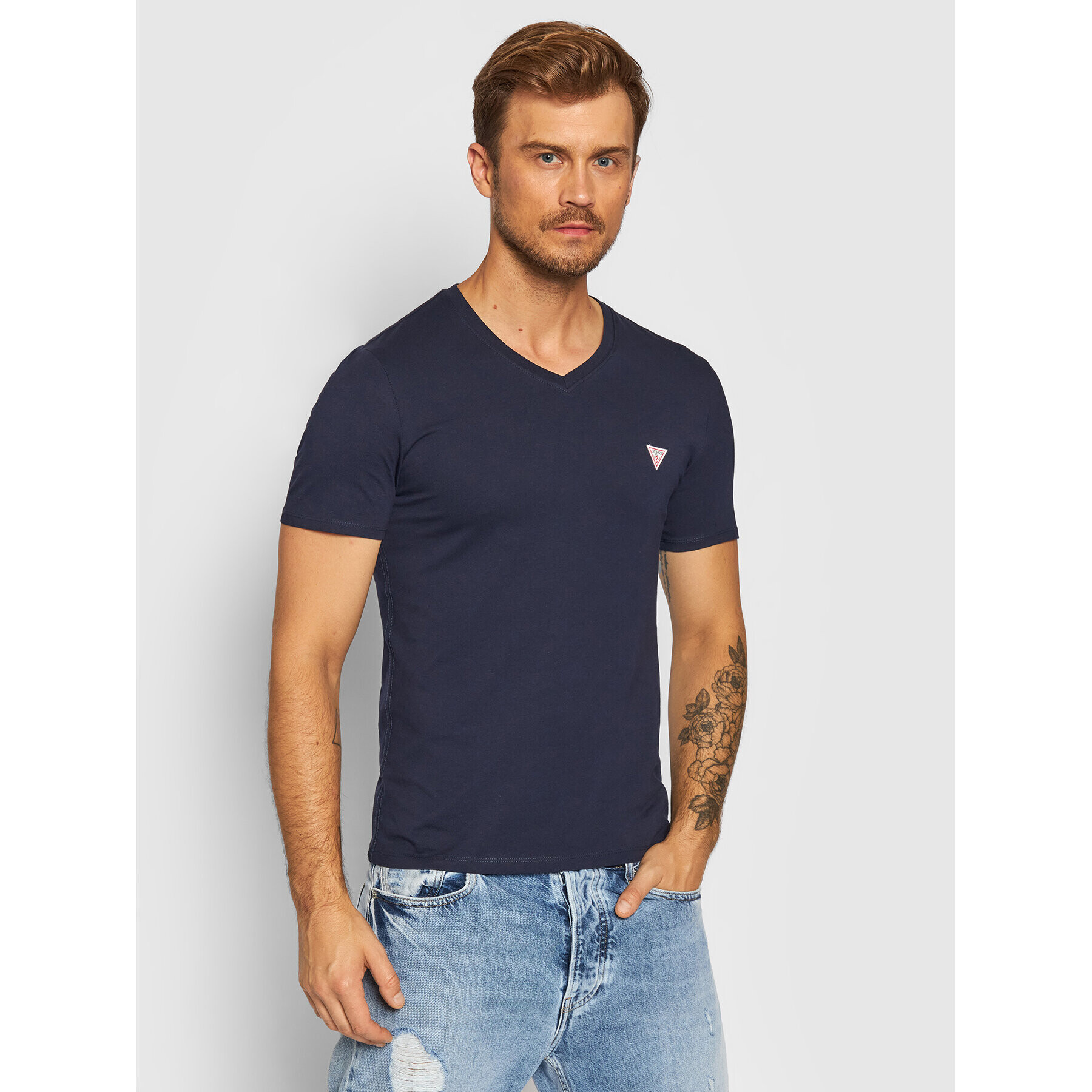 Guess Tricou M1RI37 I3Z11 Bleumarin Slim Fit - Pled.ro