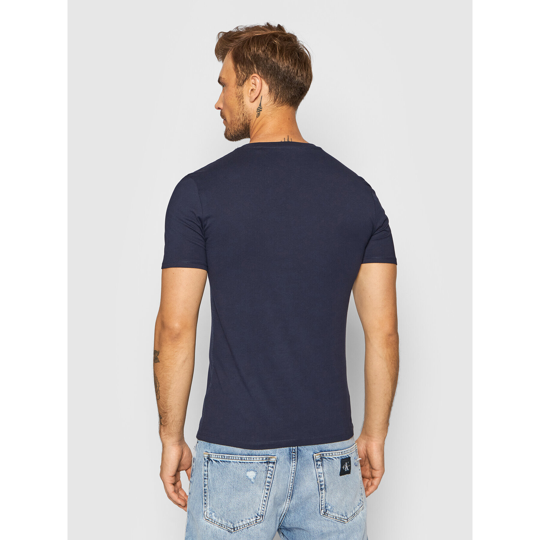 Guess Tricou M1RI37 I3Z11 Bleumarin Slim Fit - Pled.ro