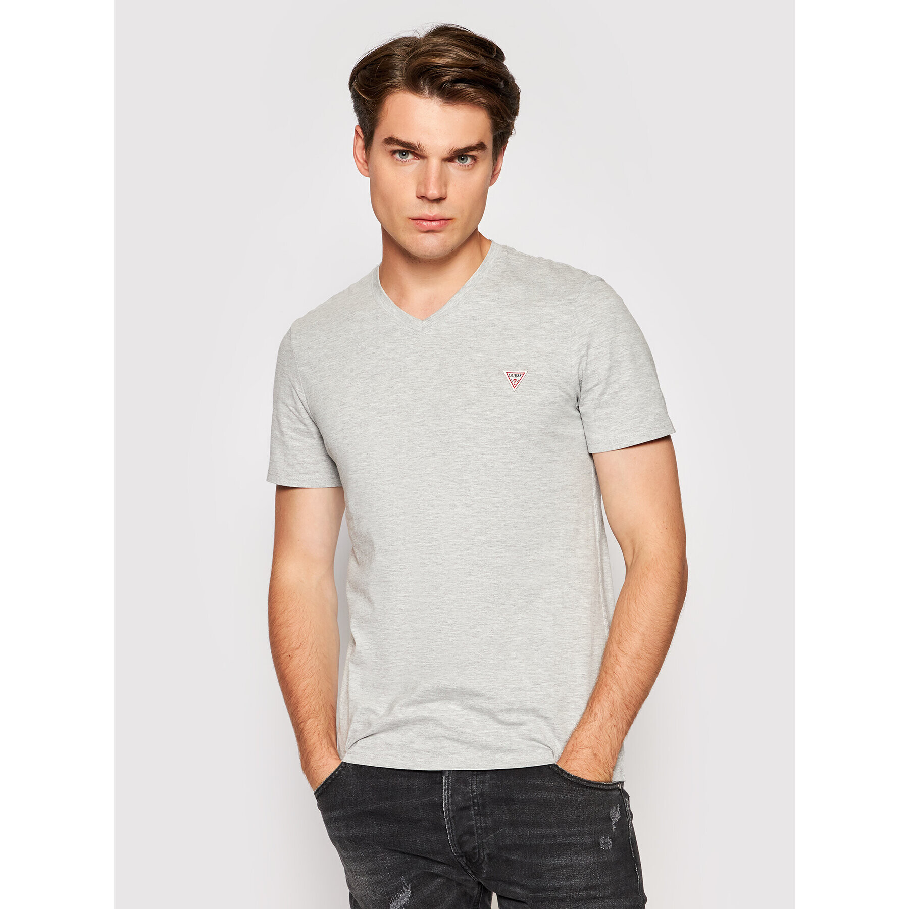 Guess Tricou M1RI37 I3Z11 Gri Slim Fit - Pled.ro