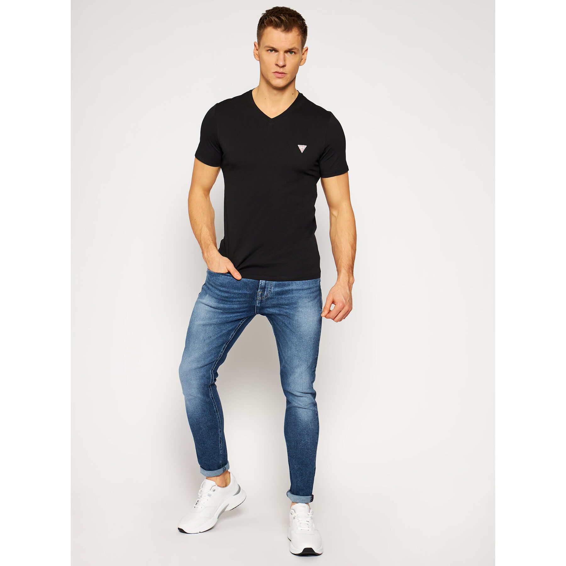 Guess Tricou M1RI37 I3Z11 Negru Slim Fit - Pled.ro