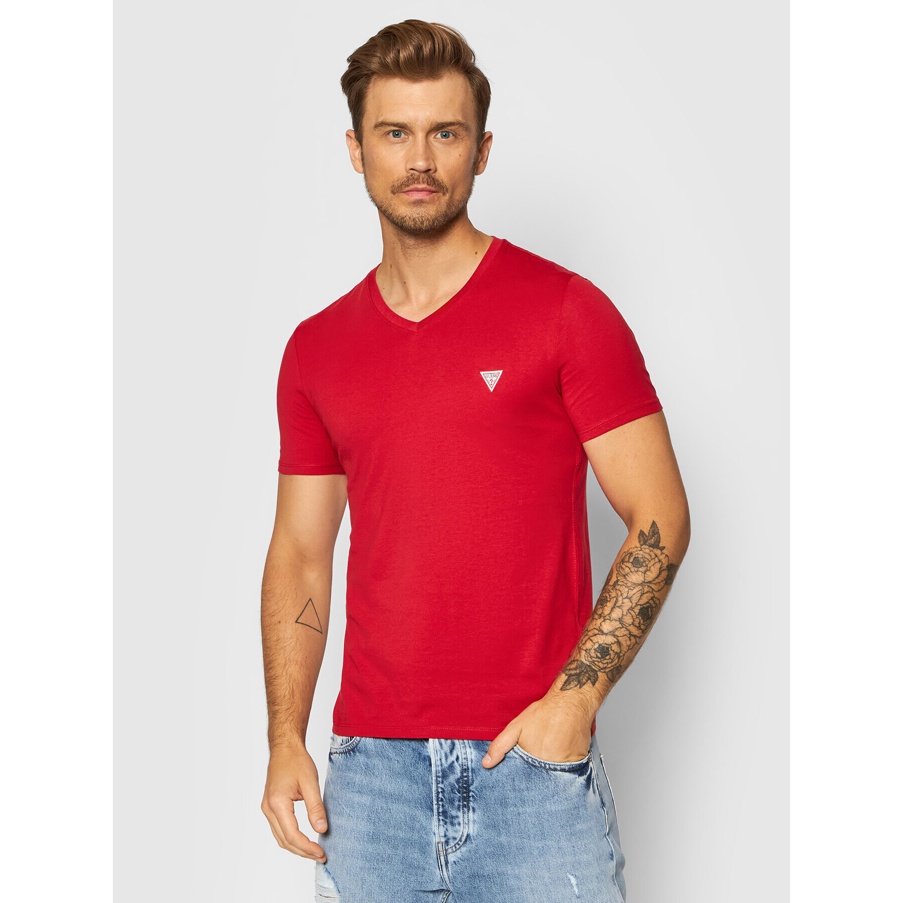 Guess Tricou M1RI37 I3Z11 Roșu Slim Fit - Pled.ro