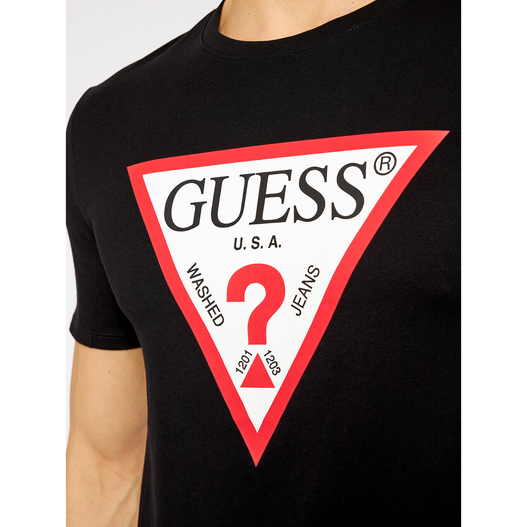 Guess Tricou M1RI71 I3Z11 Negru Slim Fit - Pled.ro