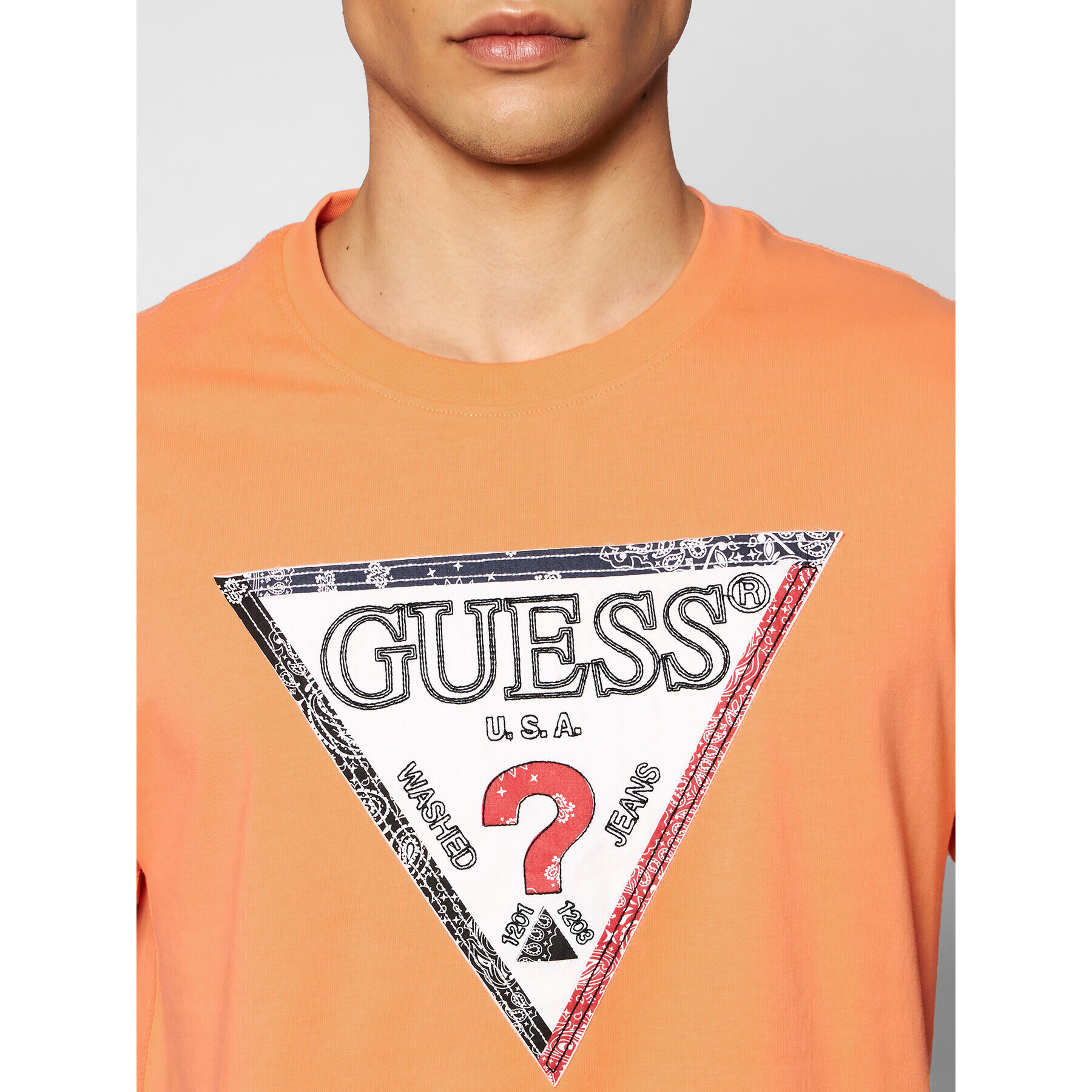 Guess Tricou M1RI72 K8FQ1 Portocaliu Regular Fit - Pled.ro