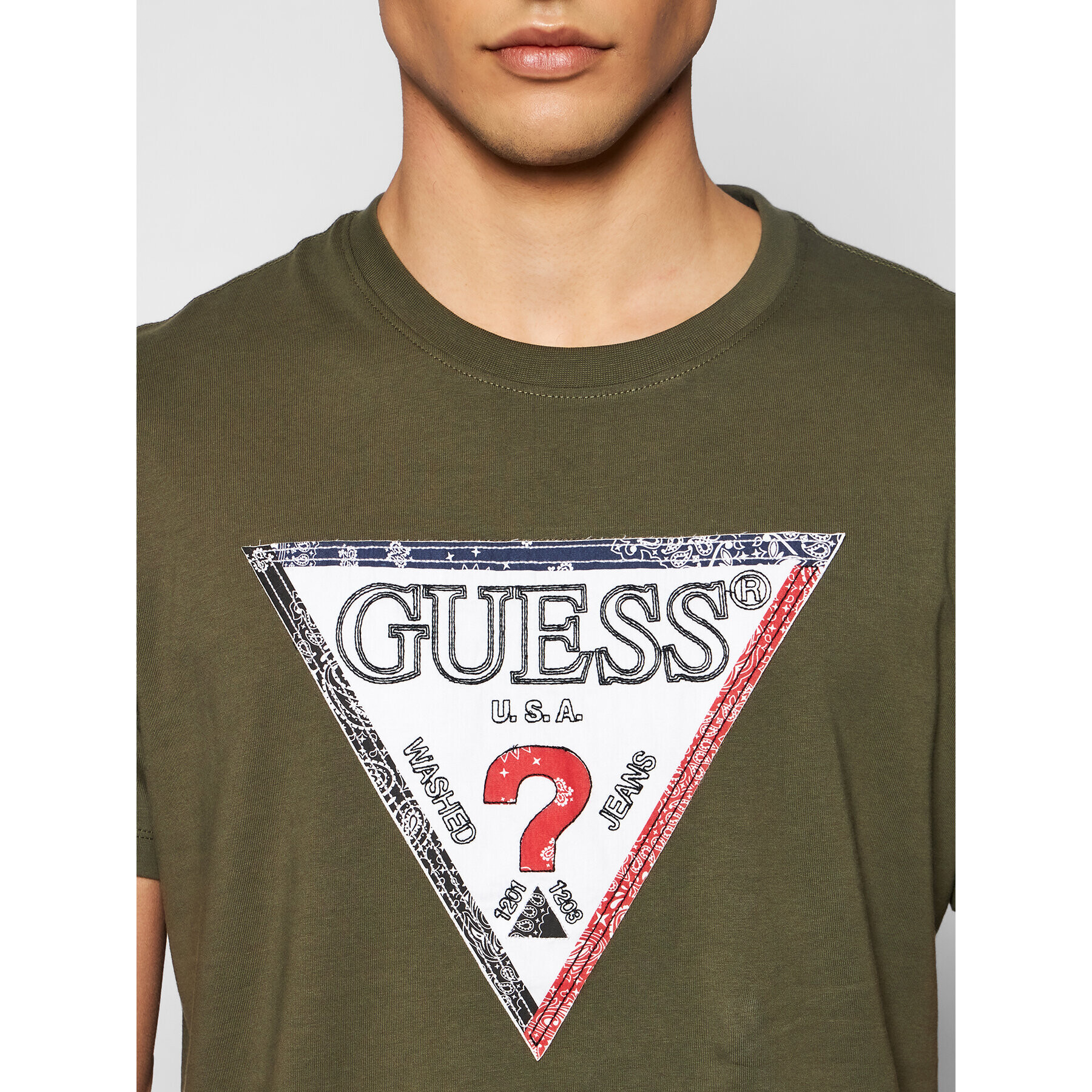 Guess Tricou M1RI72 K8FQ1 Verde Regular Fit - Pled.ro