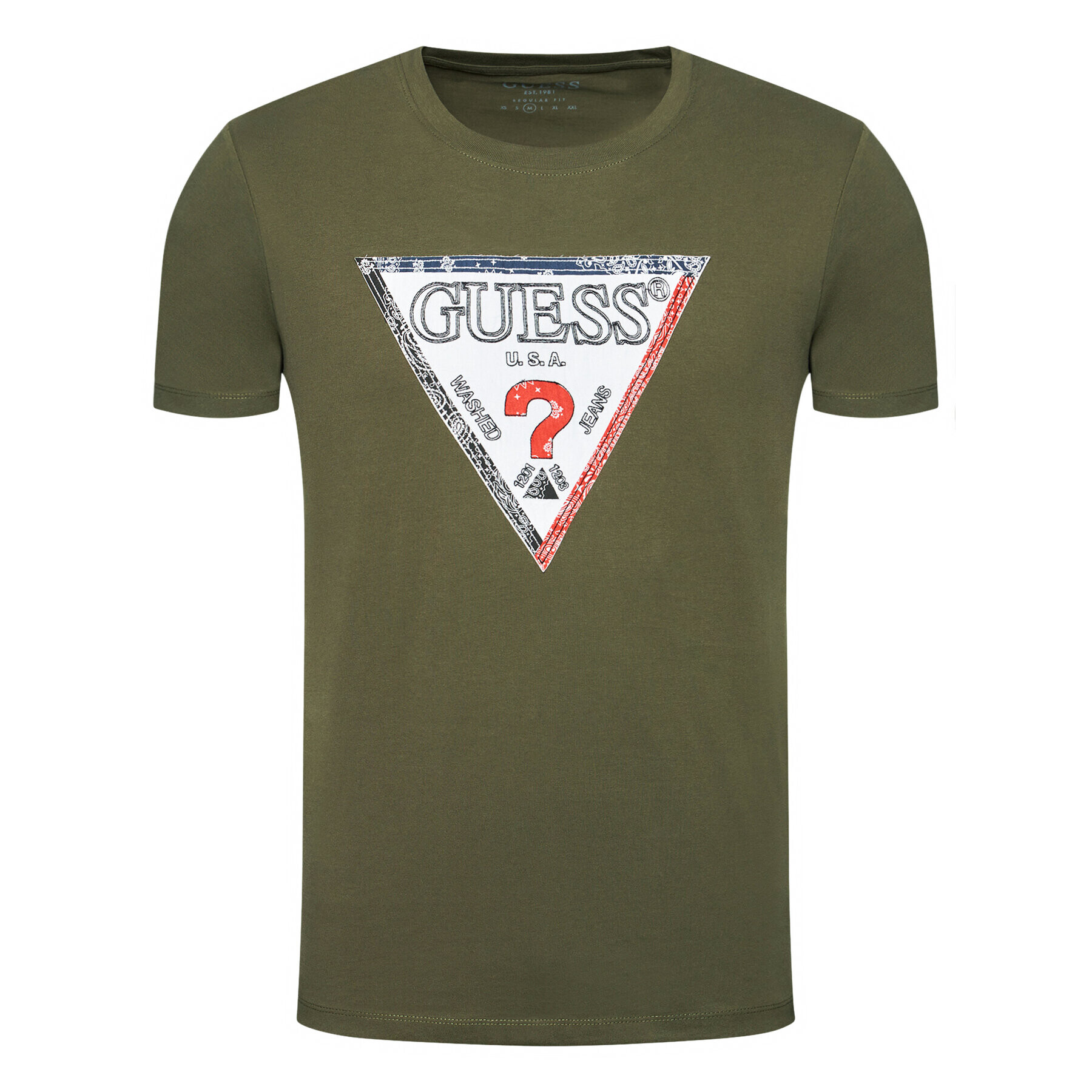 Guess Tricou M1RI72 K8FQ1 Verde Regular Fit - Pled.ro