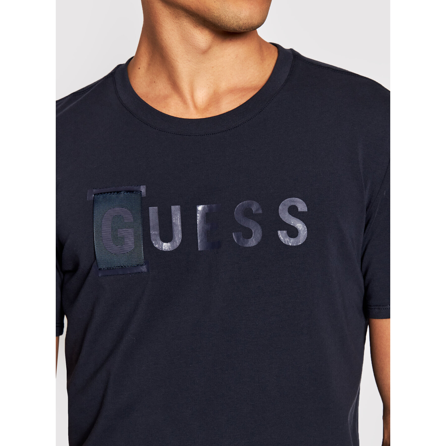 Guess Tricou M1YI65 J1311 Bleumarin Slim Fit - Pled.ro