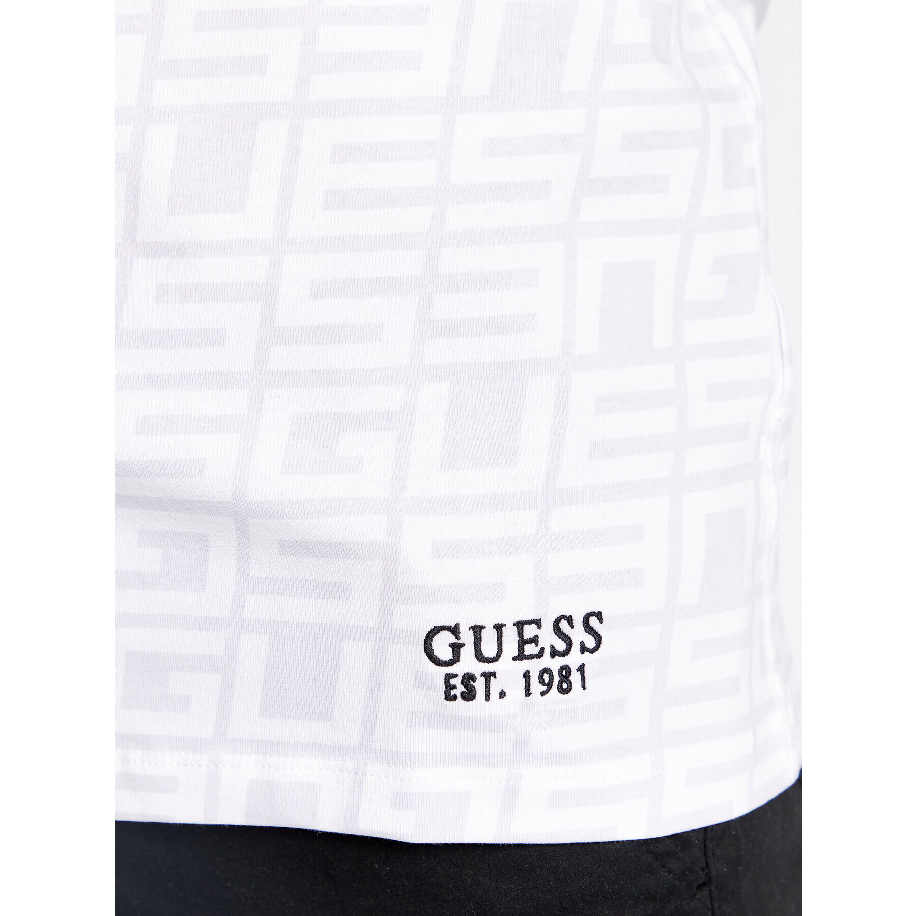 Guess Tricou M2BI50 J1314 Alb Slim Fit - Pled.ro