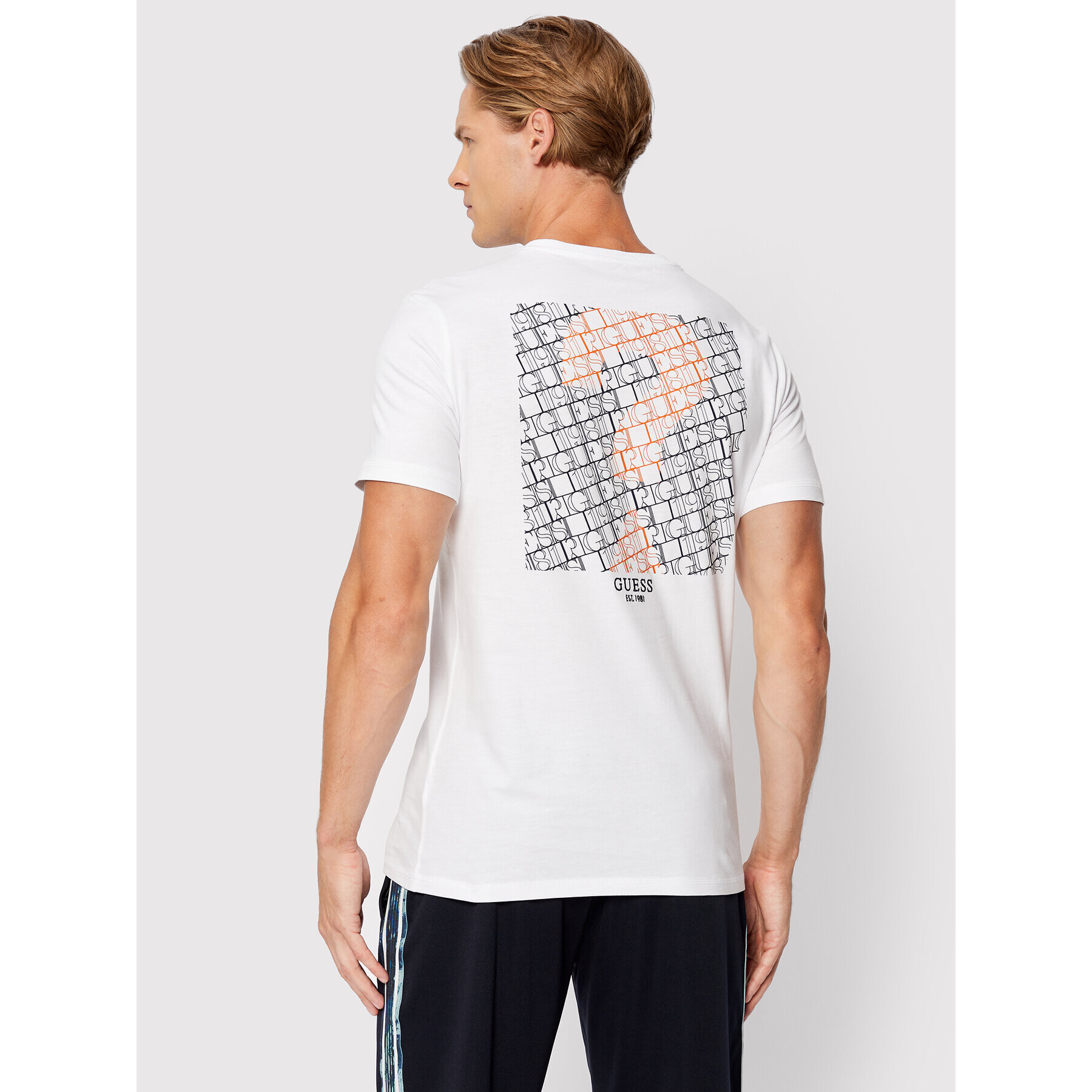 Guess Tricou M2BI59 I3Z14 Alb Slim Fit - Pled.ro