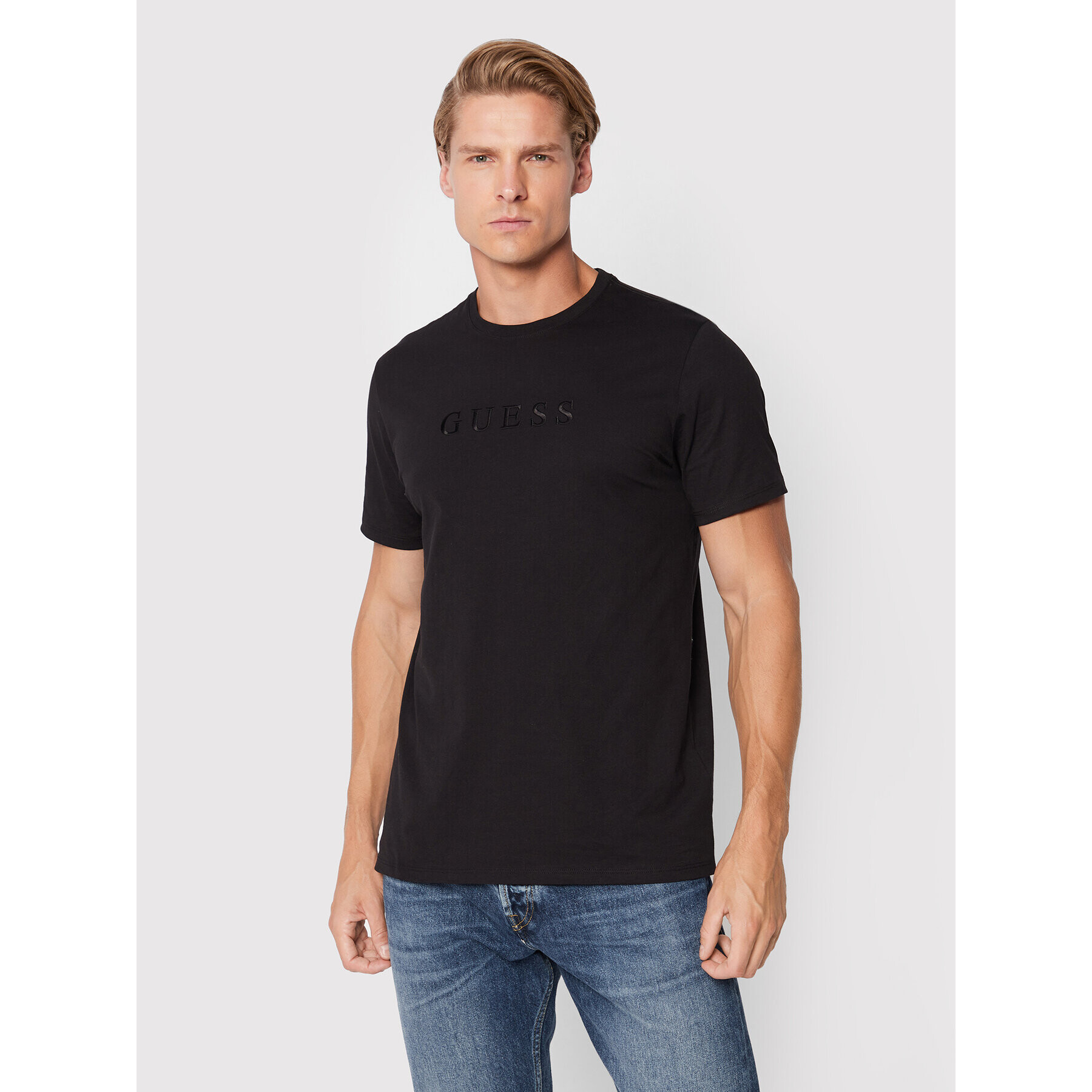 Guess Tricou M2BP47 K7HD0 Negru Regular Fit - Pled.ro