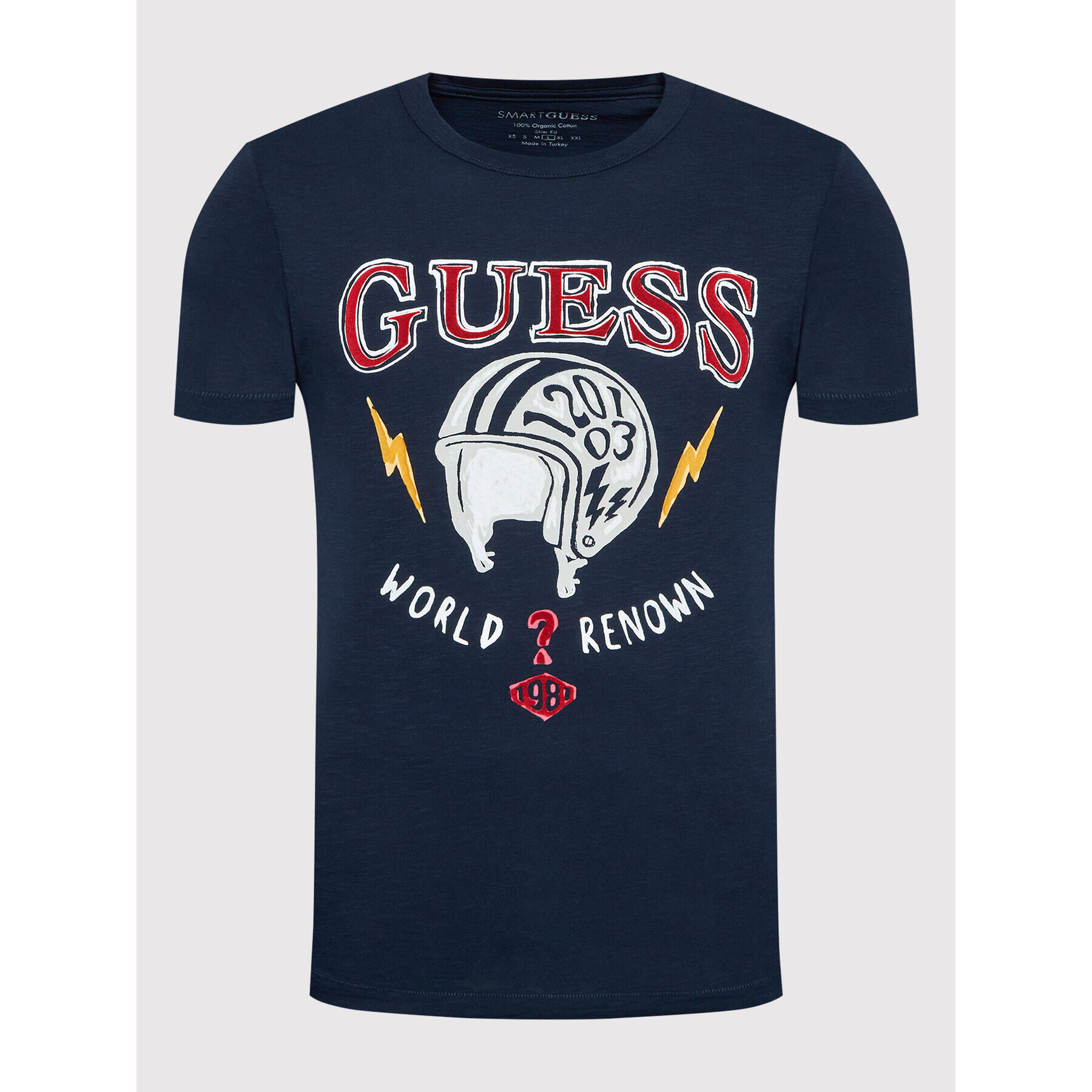 Guess Tricou M2GI02 K6XN1 Bleumarin Slim Fit - Pled.ro