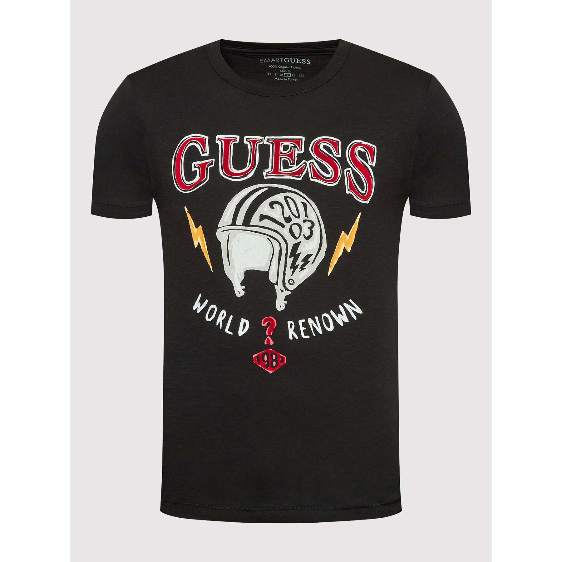 Guess Tricou M2GI02 K6XN1 Negru Slim Fit - Pled.ro