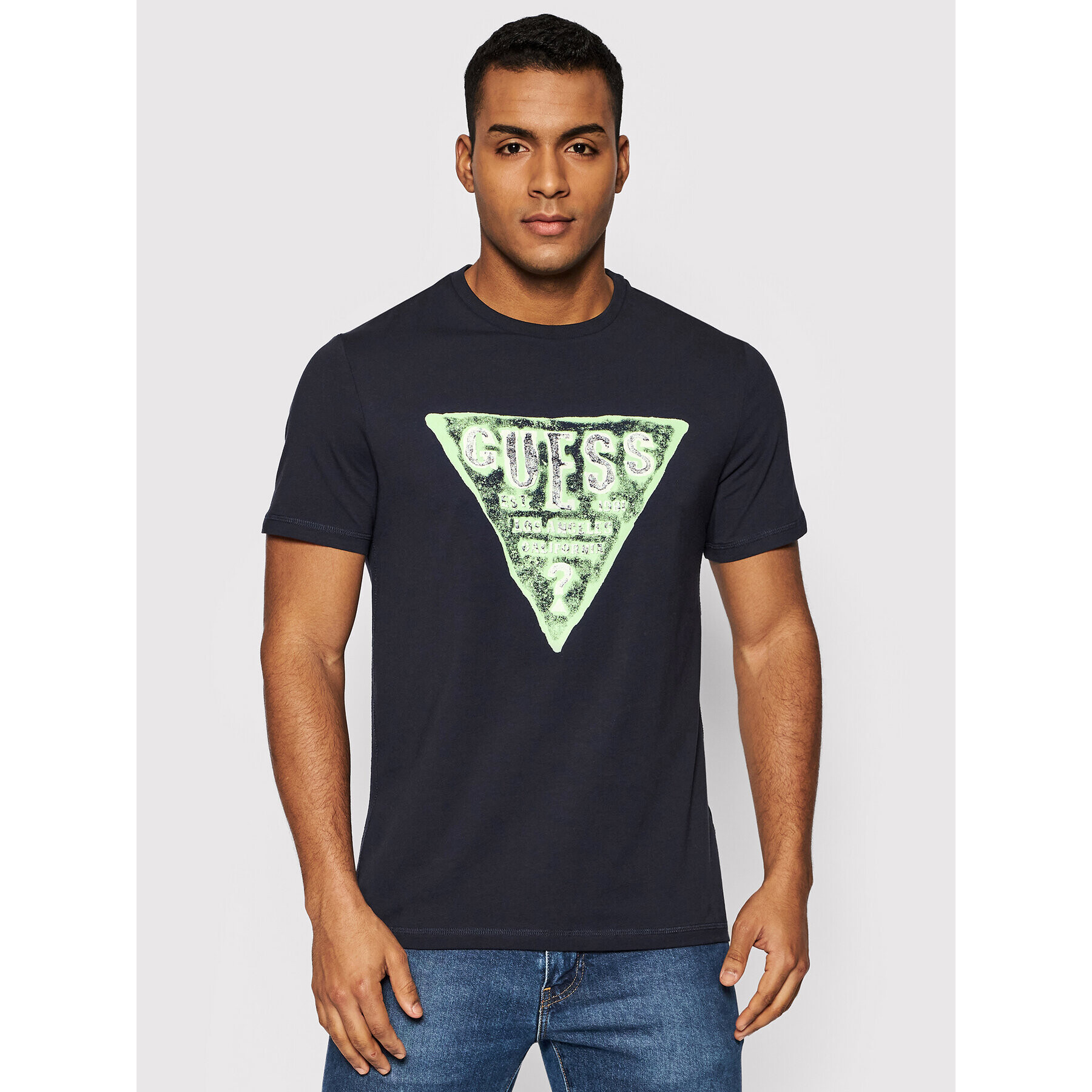 Guess Tricou M2GI08 J1311 Bleumarin Slim Fit - Pled.ro