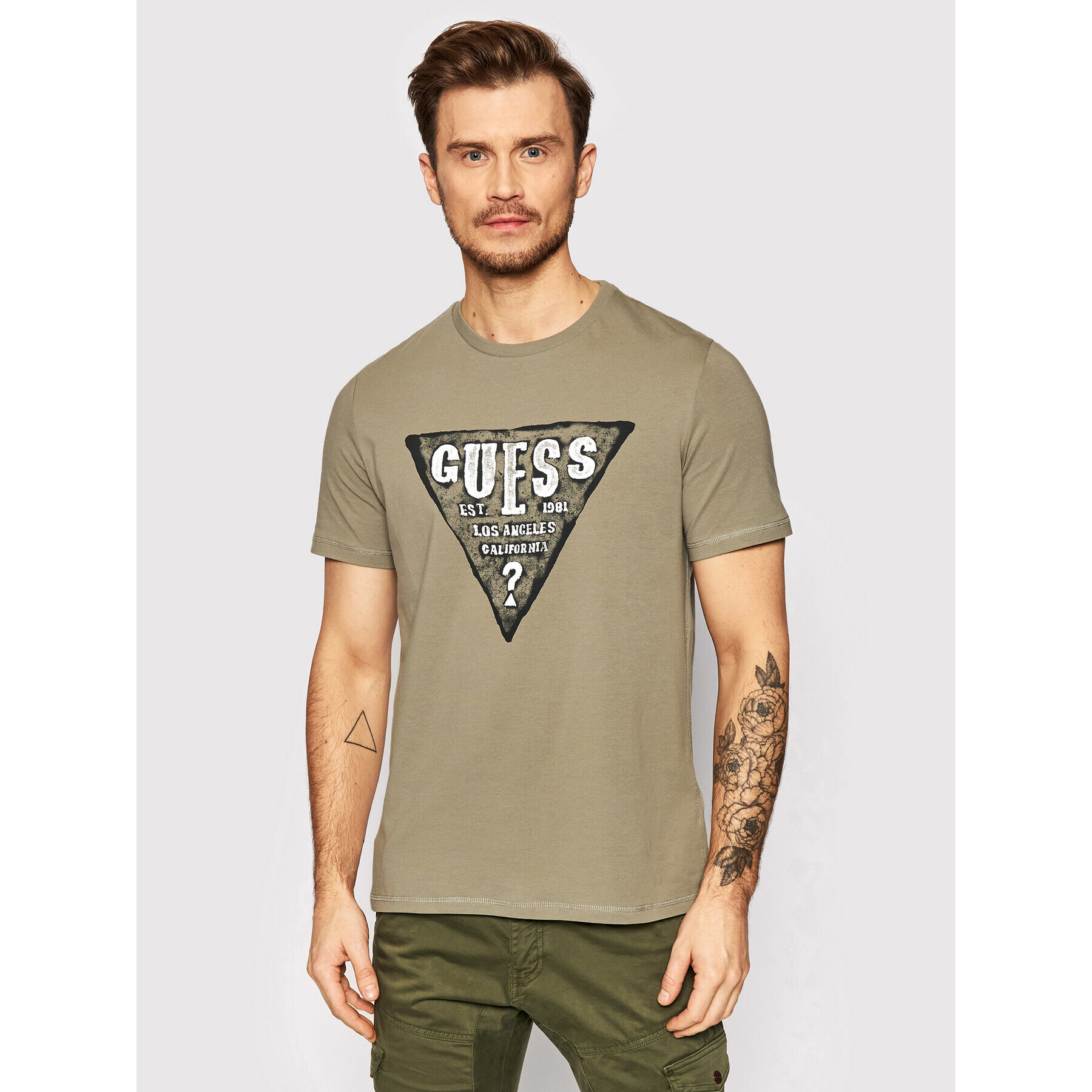 Guess Tricou M2GI08 J1311 Verde Slim Fit - Pled.ro