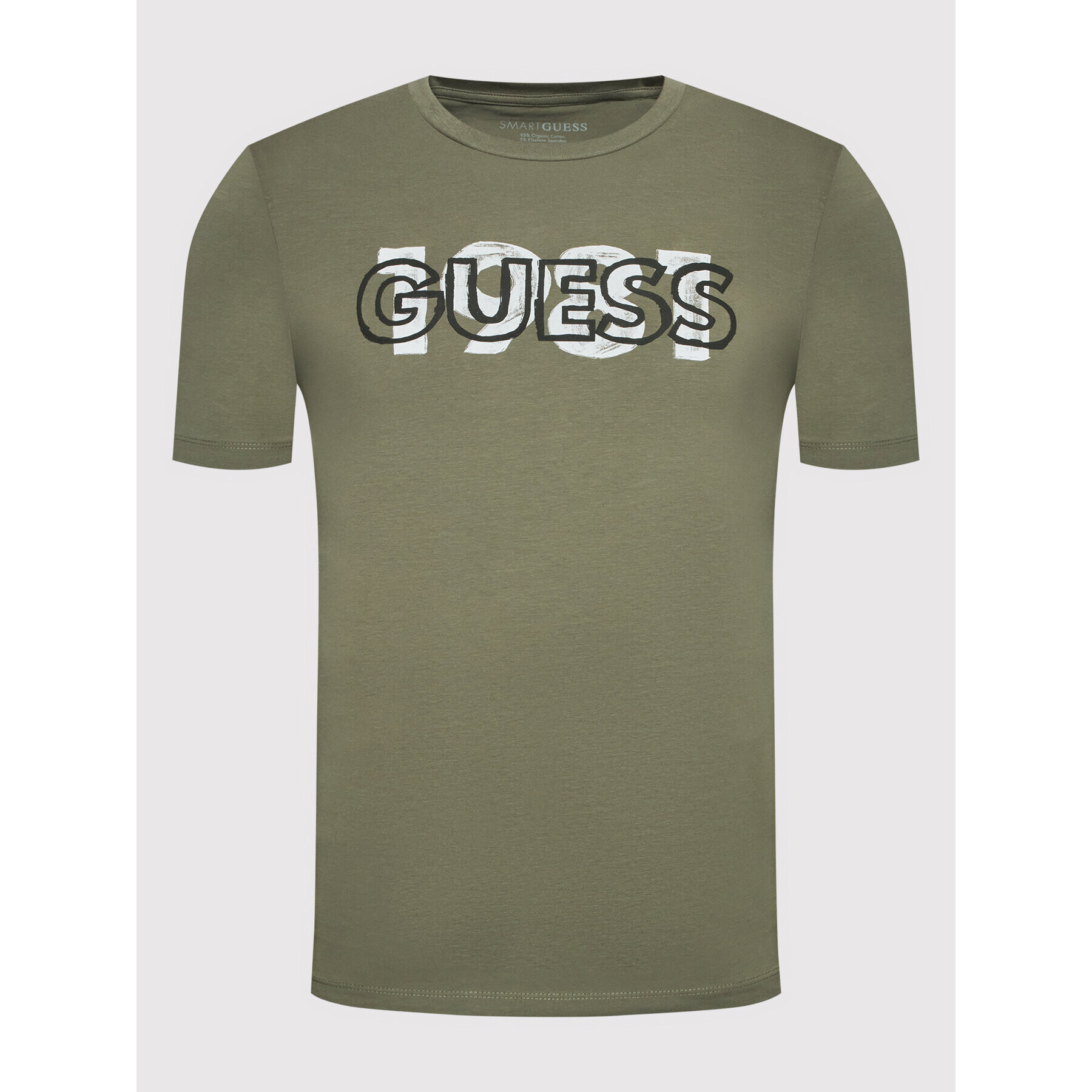 Guess Tricou M2GI09 J1311 Verde Slim Fit - Pled.ro