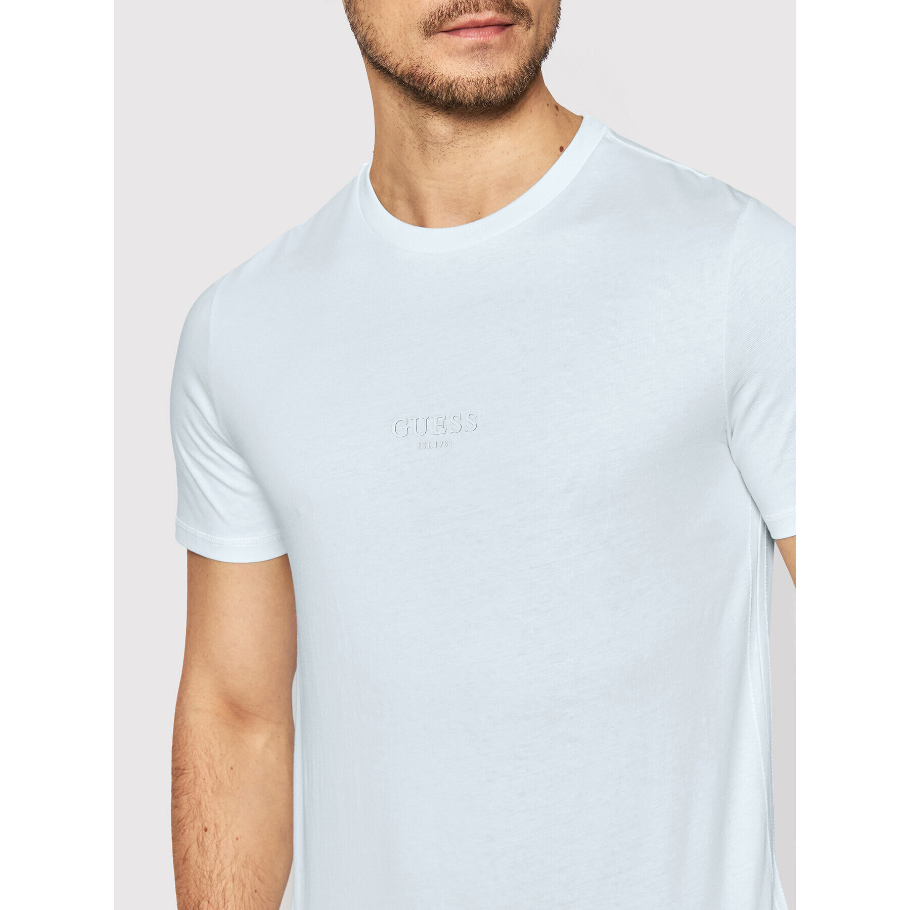 Guess Tricou M2GI10 I3Z11 Albastru Slim Fit - Pled.ro