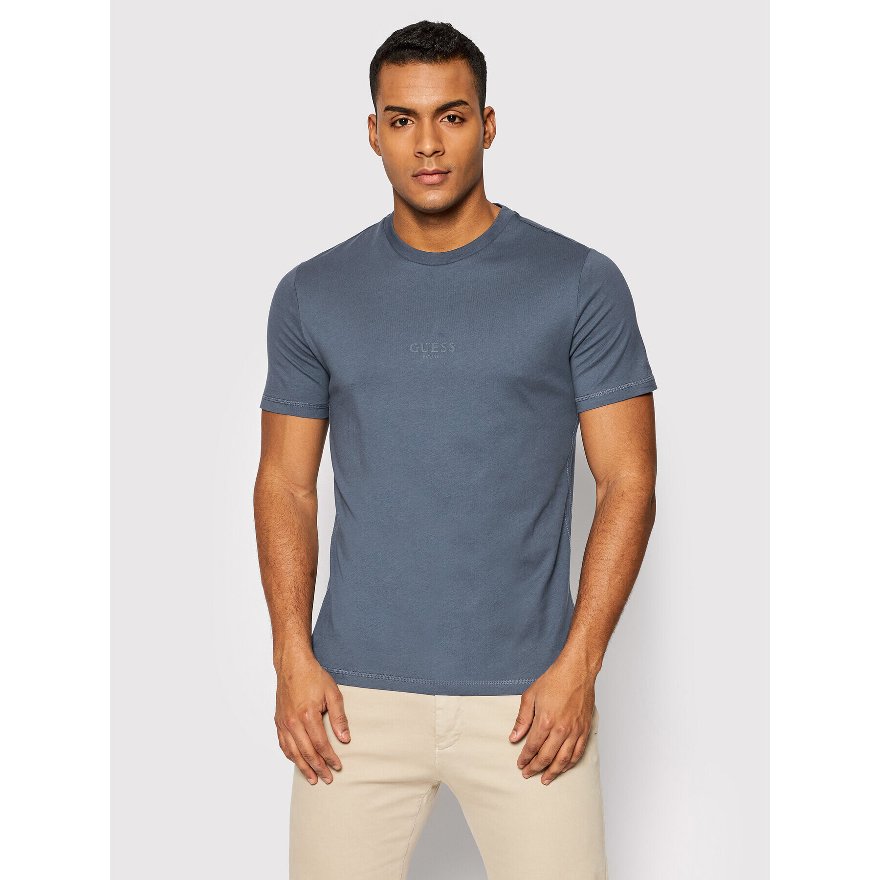 Guess Tricou M2GI10 I3Z11 Bleumarin Slim Fit - Pled.ro