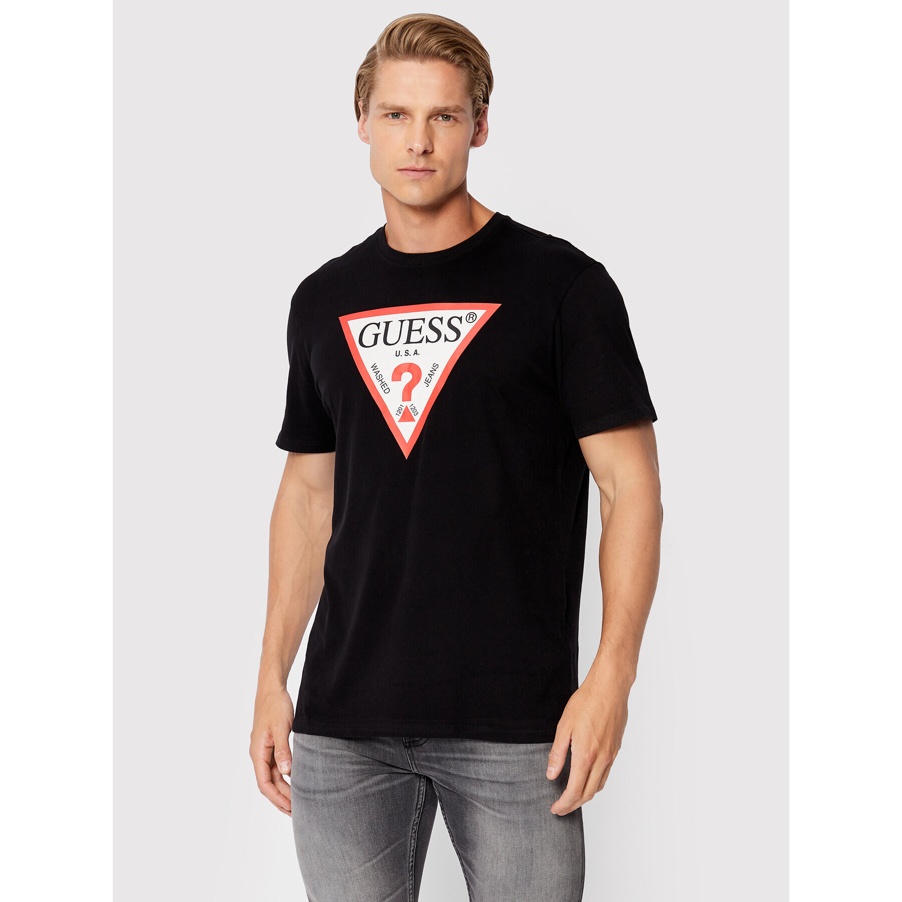 Guess Tricou M2GI68 KBA60 Negru Regular Fit - Pled.ro