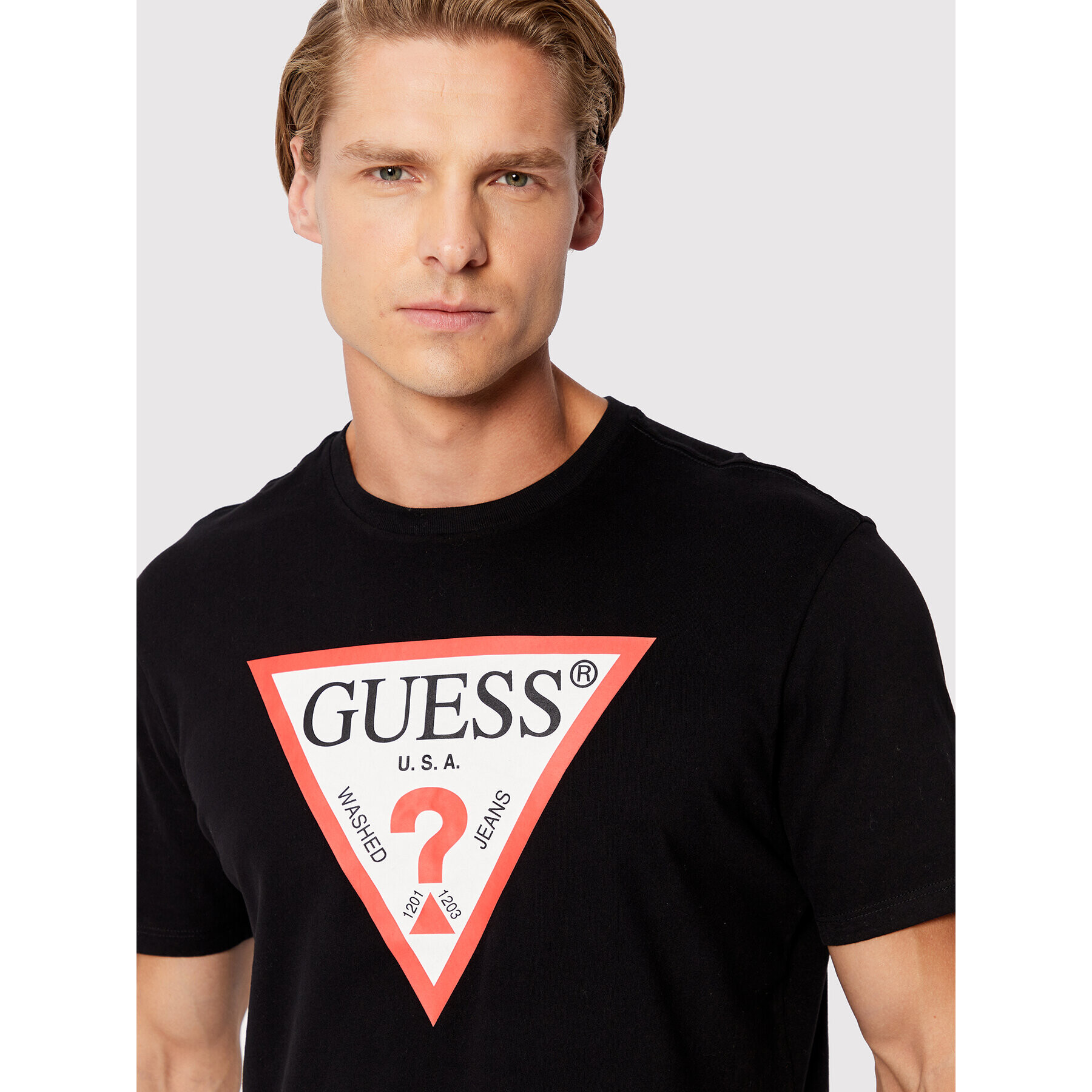 Guess Tricou M2GI68 KBA60 Negru Regular Fit - Pled.ro