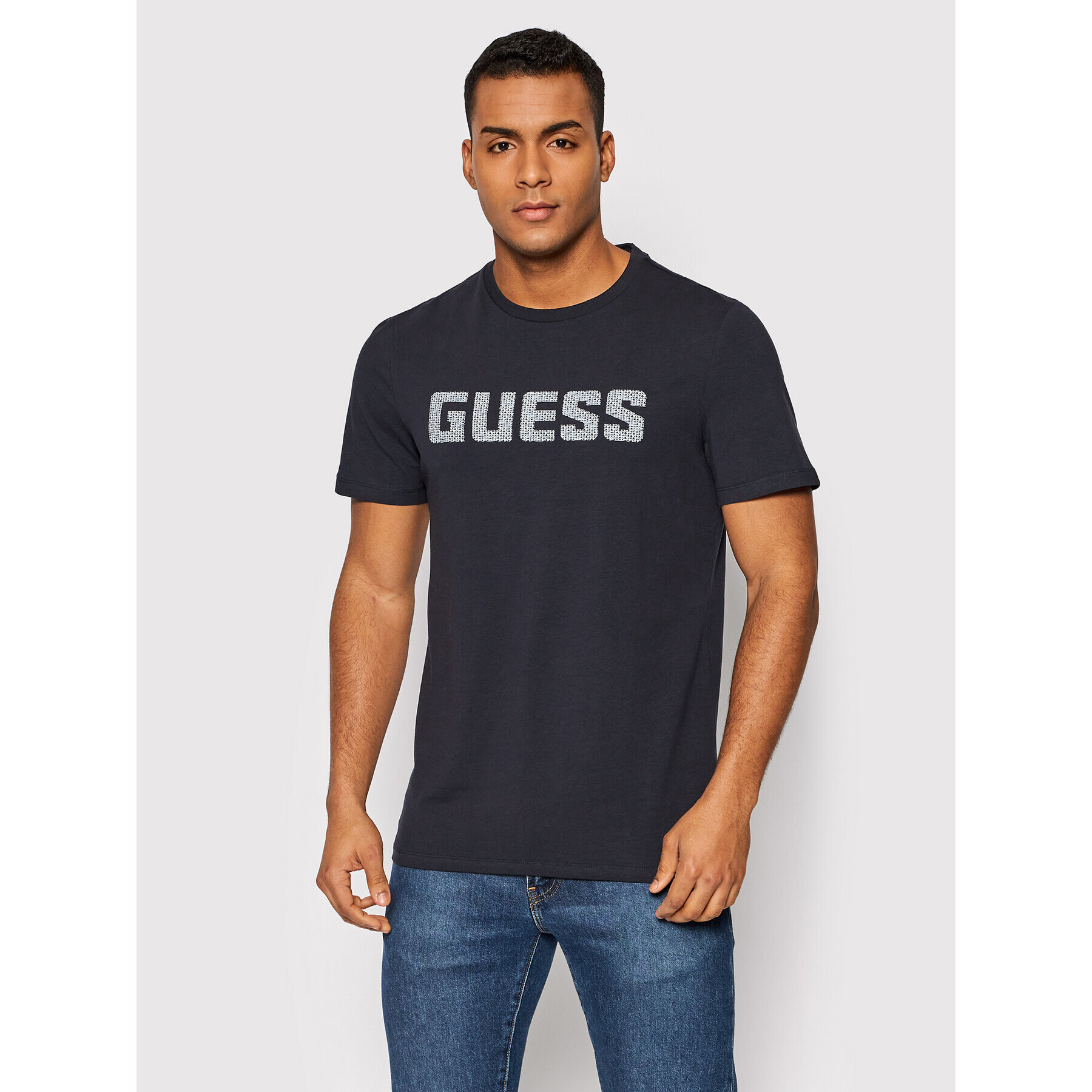 Guess Tricou M2RI17 J1311 Bleumarin Slim Fit - Pled.ro