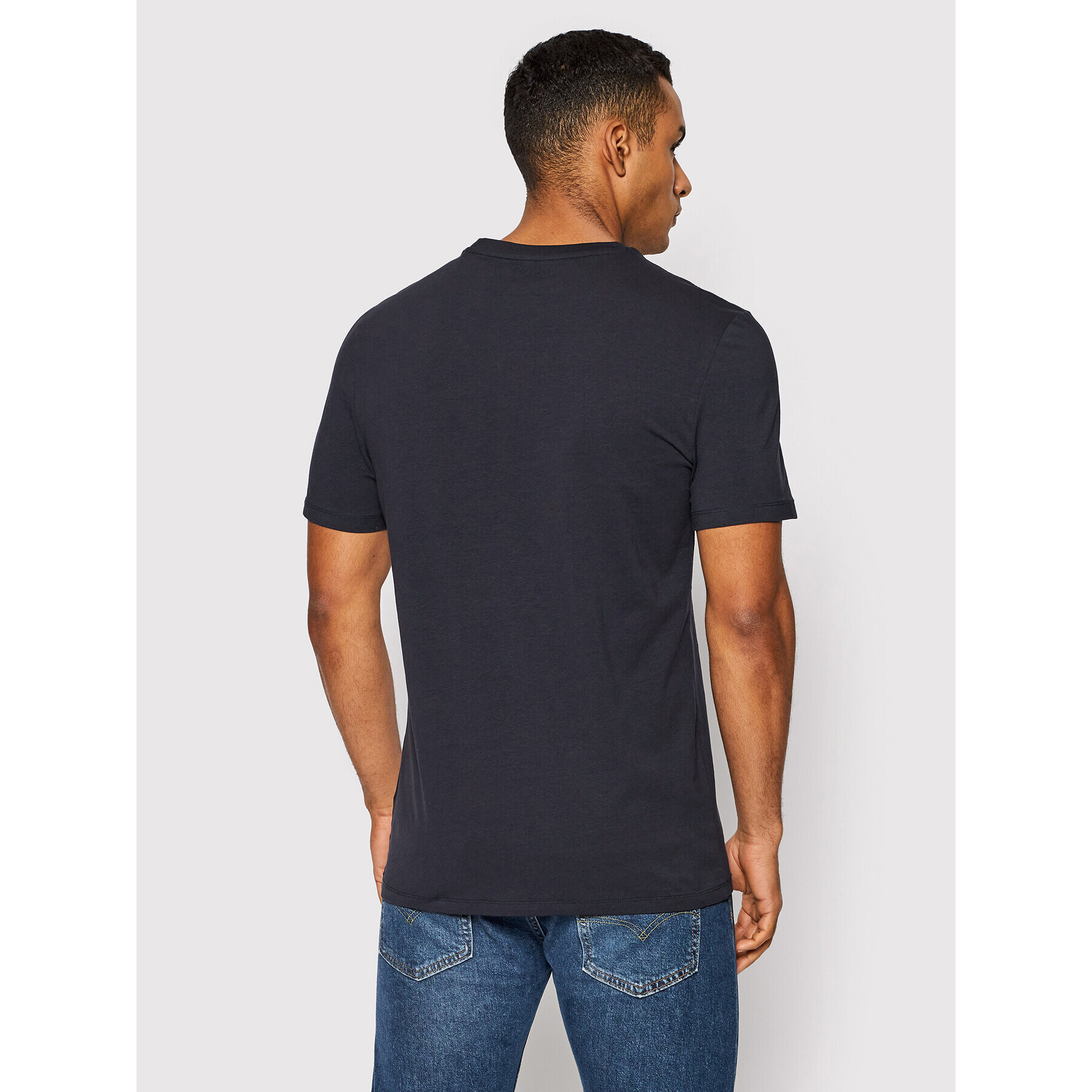 Guess Tricou M2RI17 J1311 Bleumarin Slim Fit - Pled.ro