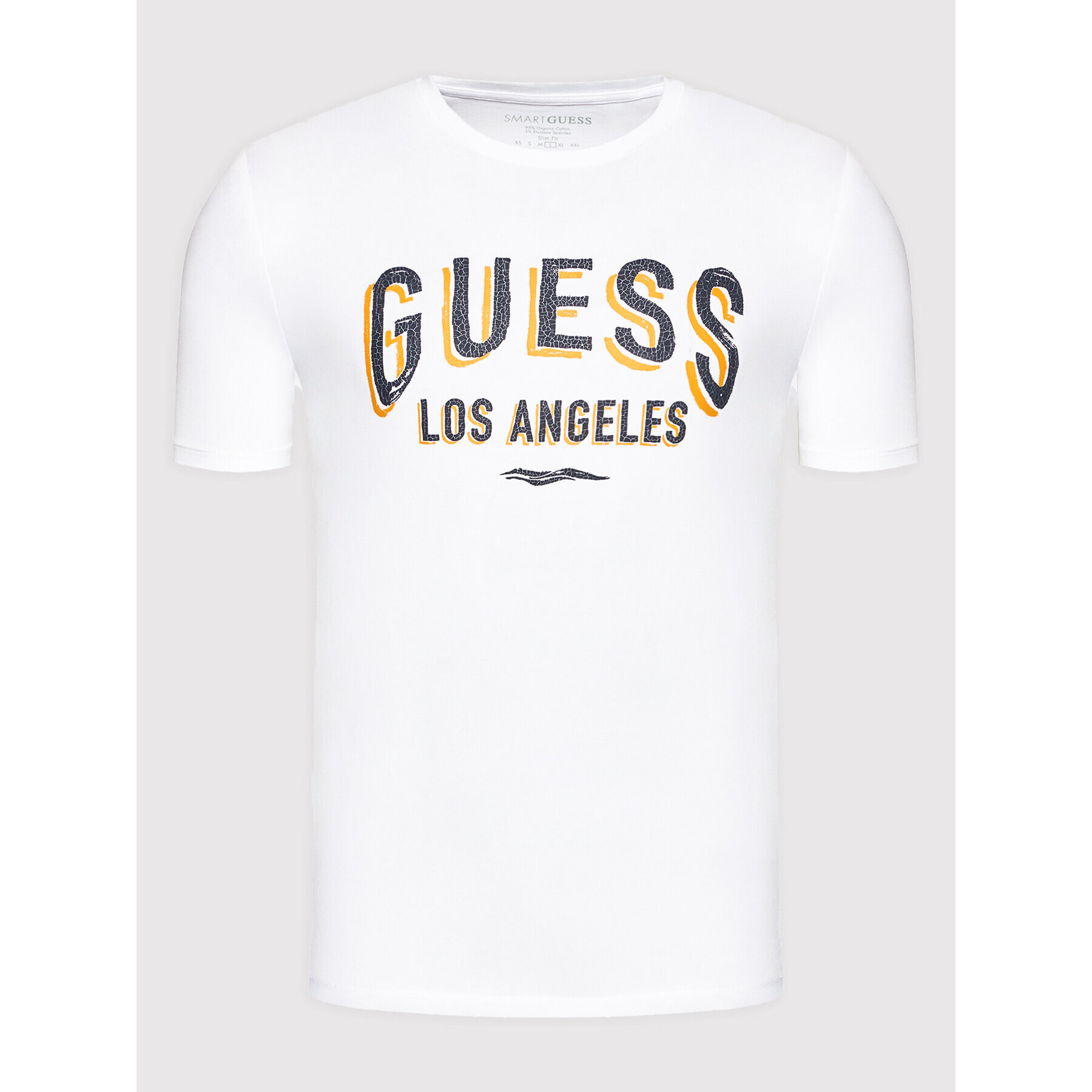 Guess Tricou M2RI18 J1311 Alb Slim Fit - Pled.ro