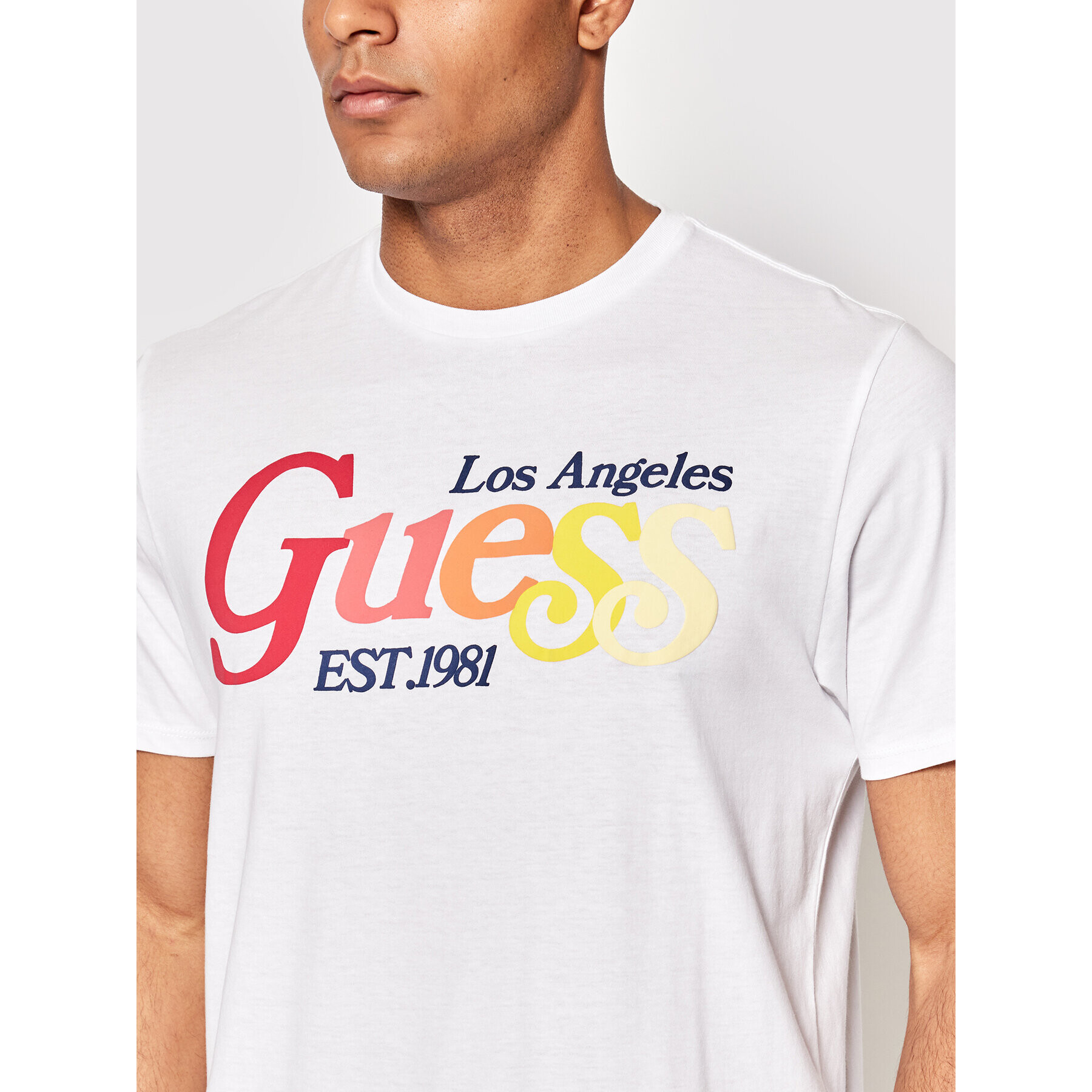 Guess Tricou M2YI07 K9RM1 Alb Regular Fit - Pled.ro