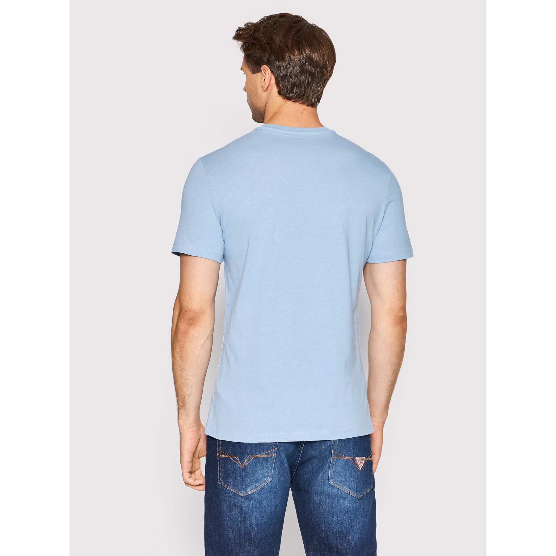 Guess Tricou M2YI18 I3Z11 Albastru Slim Fit - Pled.ro