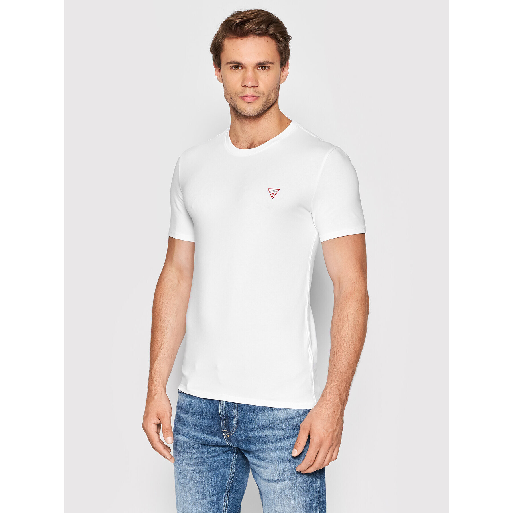 Guess Tricou M2YI24 J1311 Alb Super Slim Fit - Pled.ro