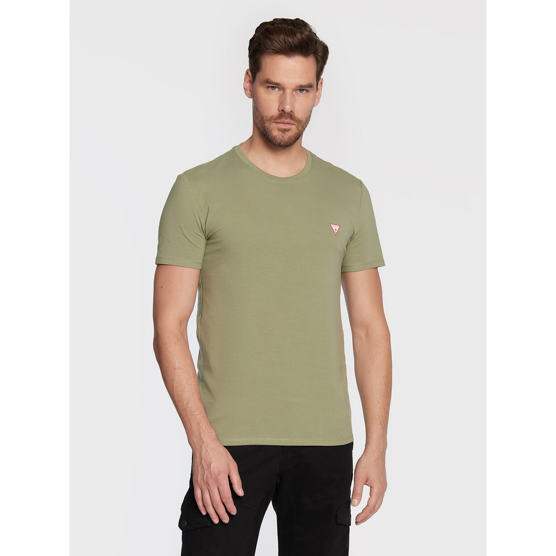 Guess Tricou M2YI24 J1311 Verde Slim Fit - Pled.ro