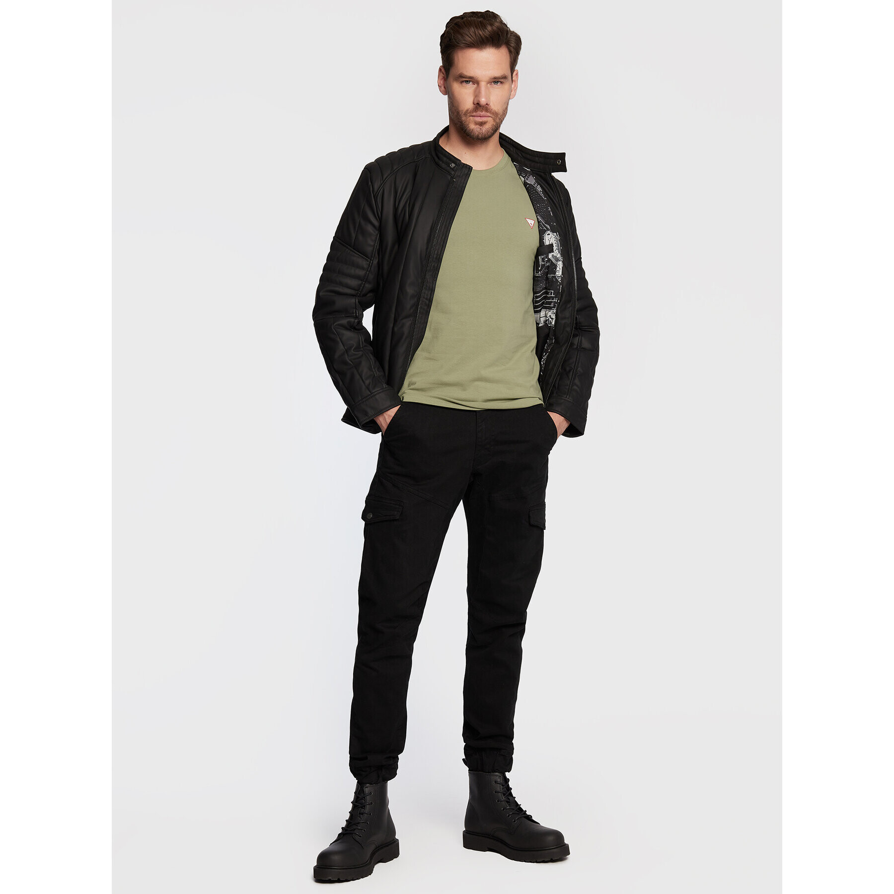 Guess Tricou M2YI24 J1311 Verde Slim Fit - Pled.ro