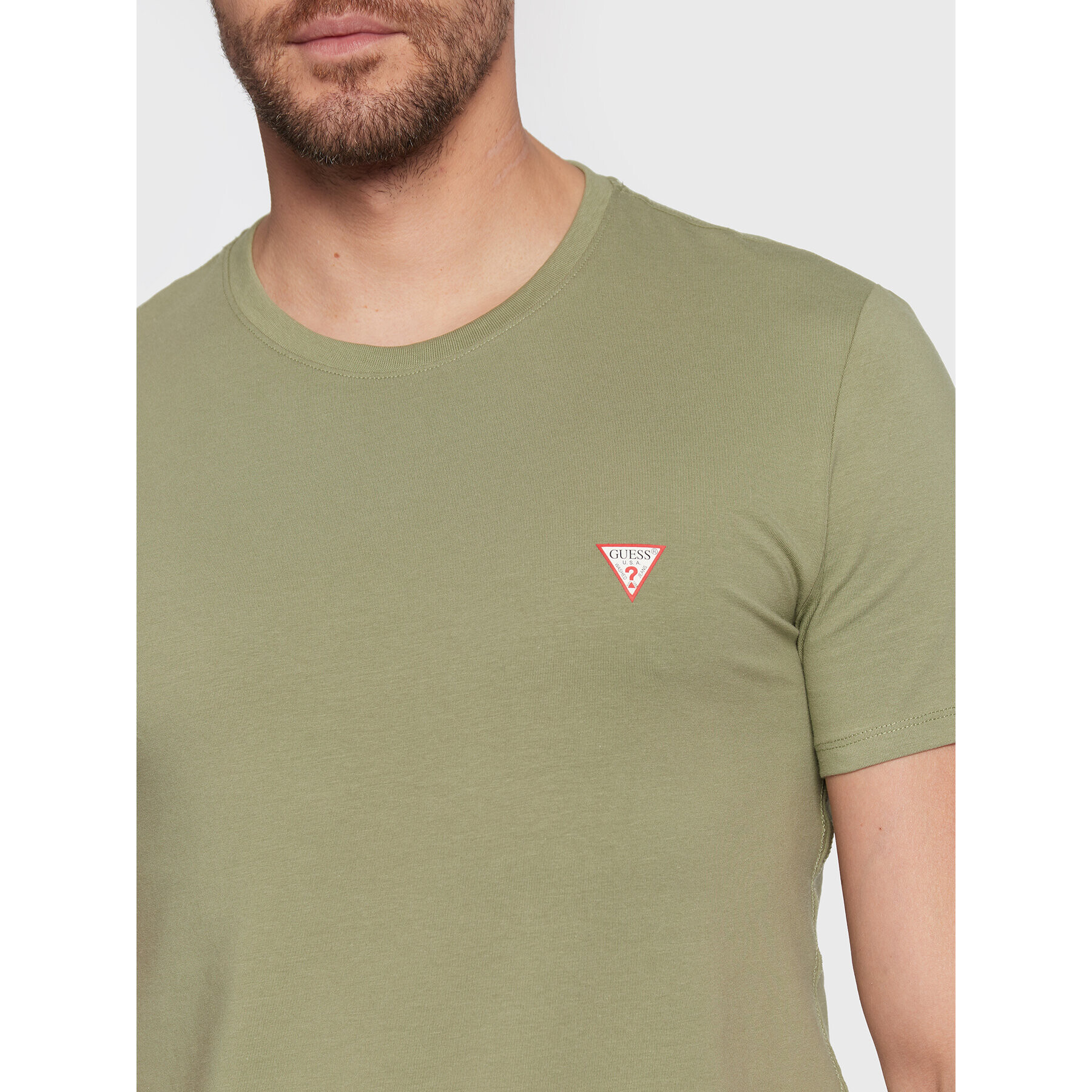 Guess Tricou M2YI24 J1311 Verde Slim Fit - Pled.ro