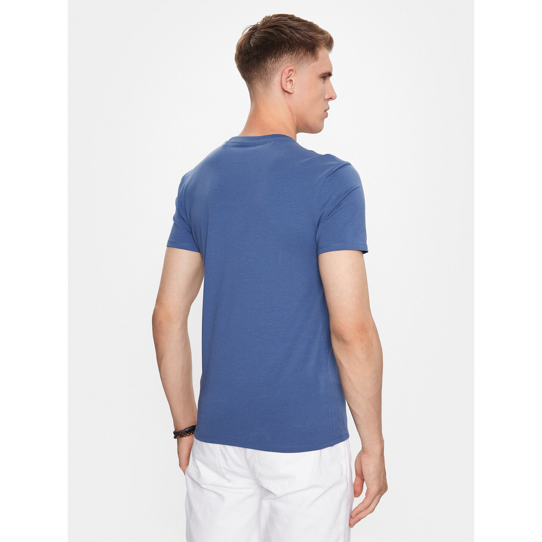 Guess Tricou M2YI24 J1314 Albastru Slim Fit - Pled.ro