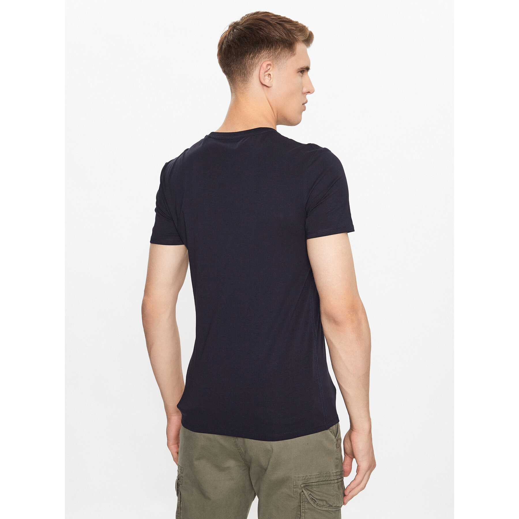 Guess Tricou M2YI24 J1314 Bleumarin Slim Fit - Pled.ro