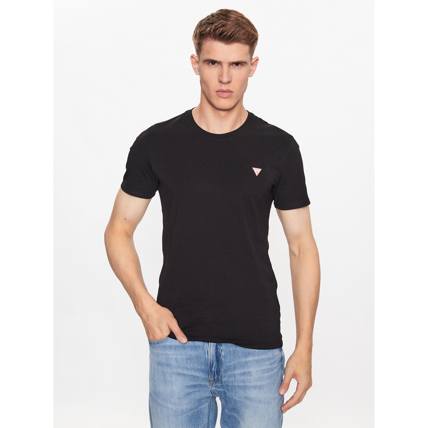 Guess Tricou M2YI24 J1314 Negru Slim Fit - Pled.ro