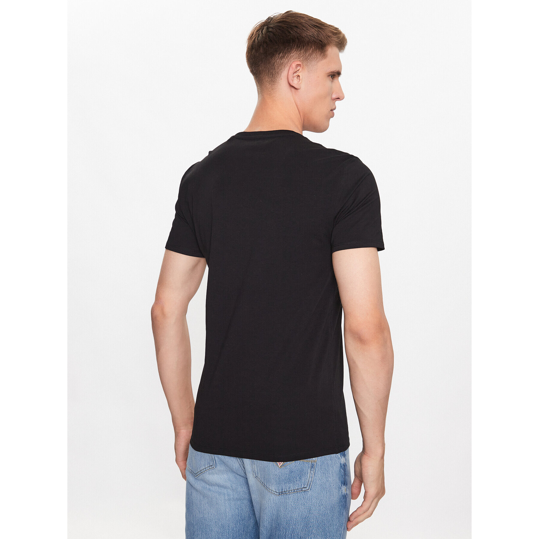 Guess Tricou M2YI24 J1314 Negru Slim Fit - Pled.ro