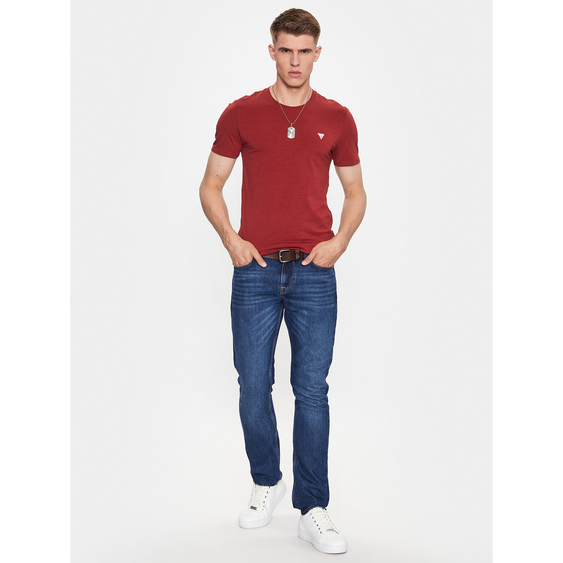 Guess Tricou M2YI24 J1314 Roșu Slim Fit - Pled.ro