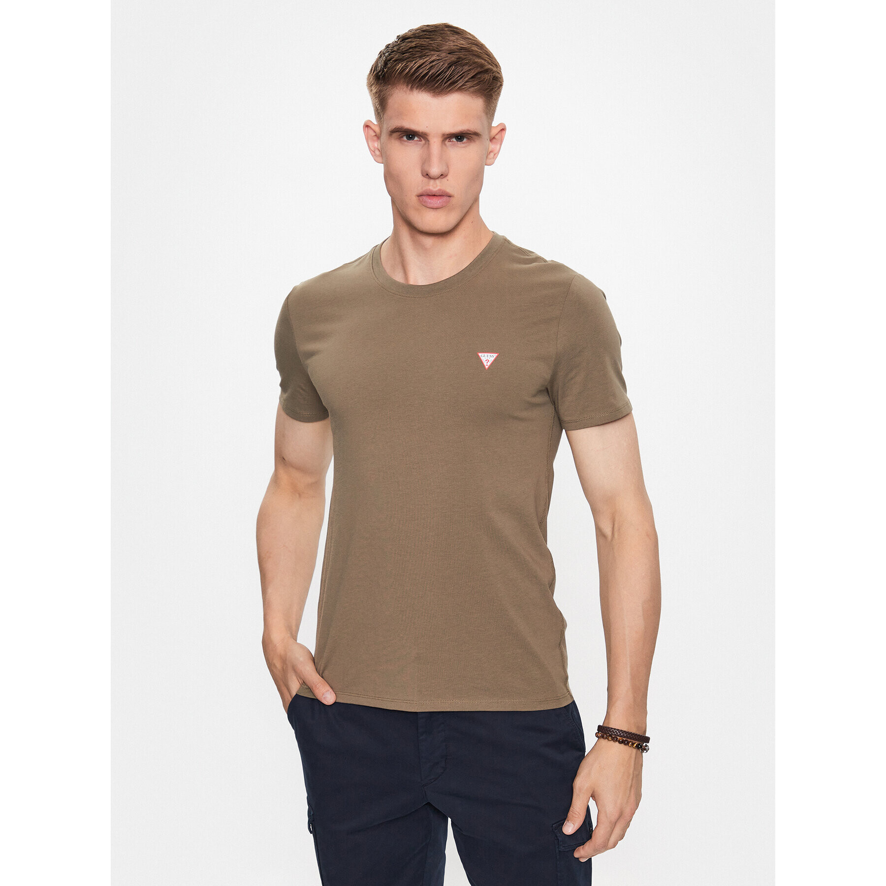 Guess Tricou M2YI24 J1314 Verde Slim Fit - Pled.ro