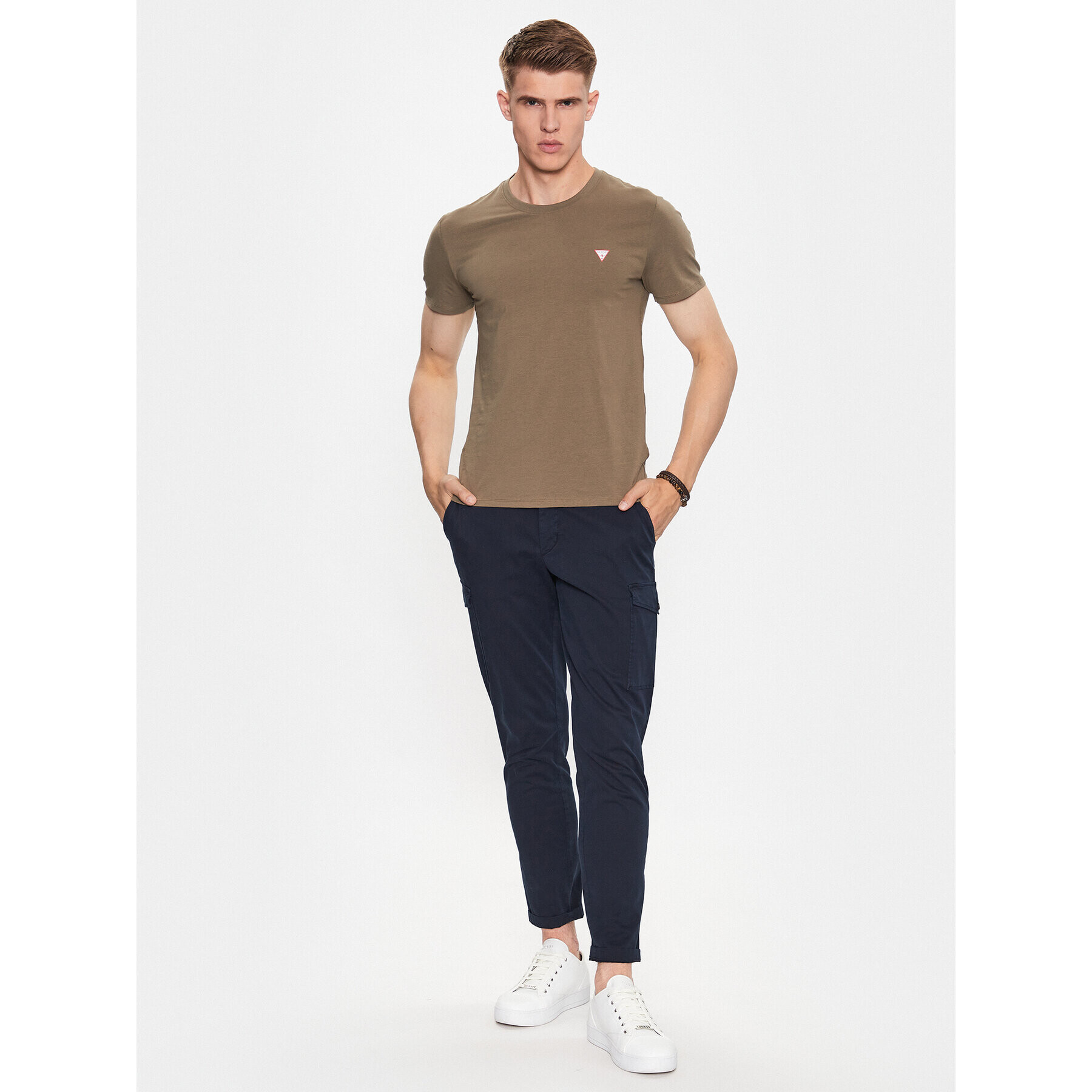 Guess Tricou M2YI24 J1314 Verde Slim Fit - Pled.ro