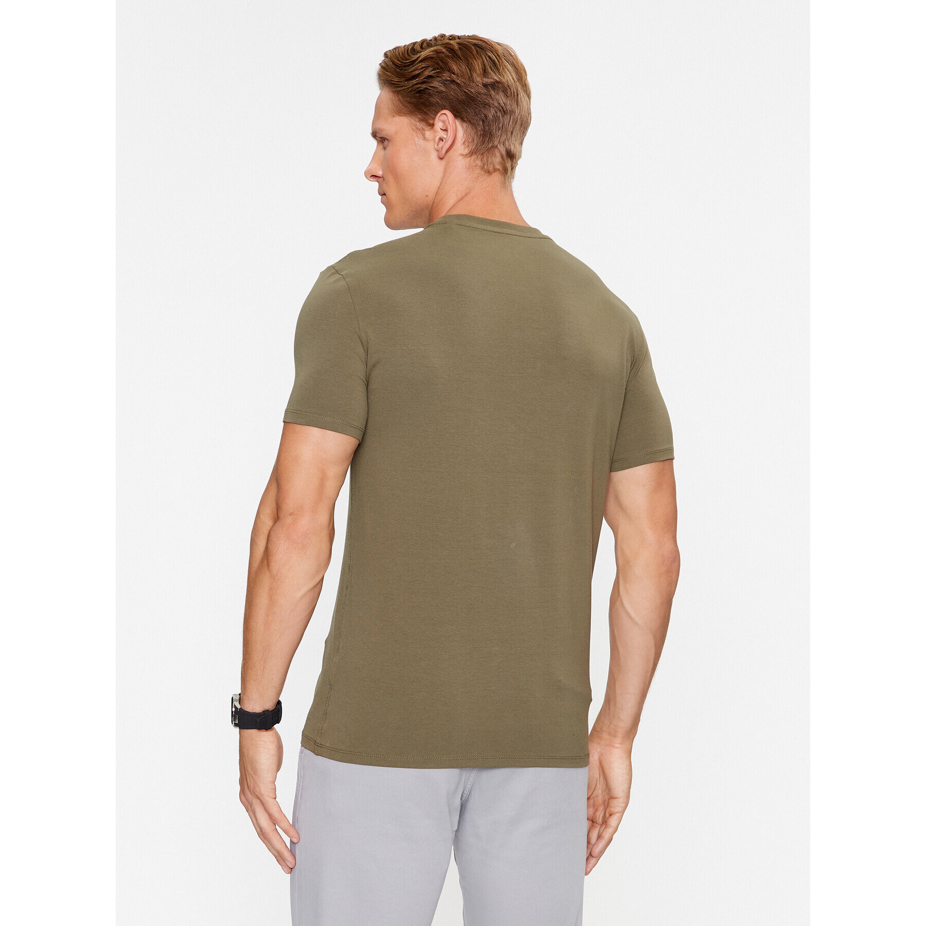 Guess Tricou M2YI24 J1314 Verde Slim Fit - Pled.ro