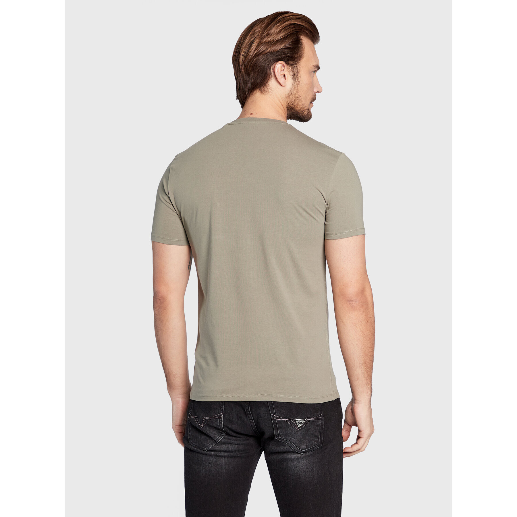 Guess Tricou M2YI32 J1311 Verde Slim Fit - Pled.ro